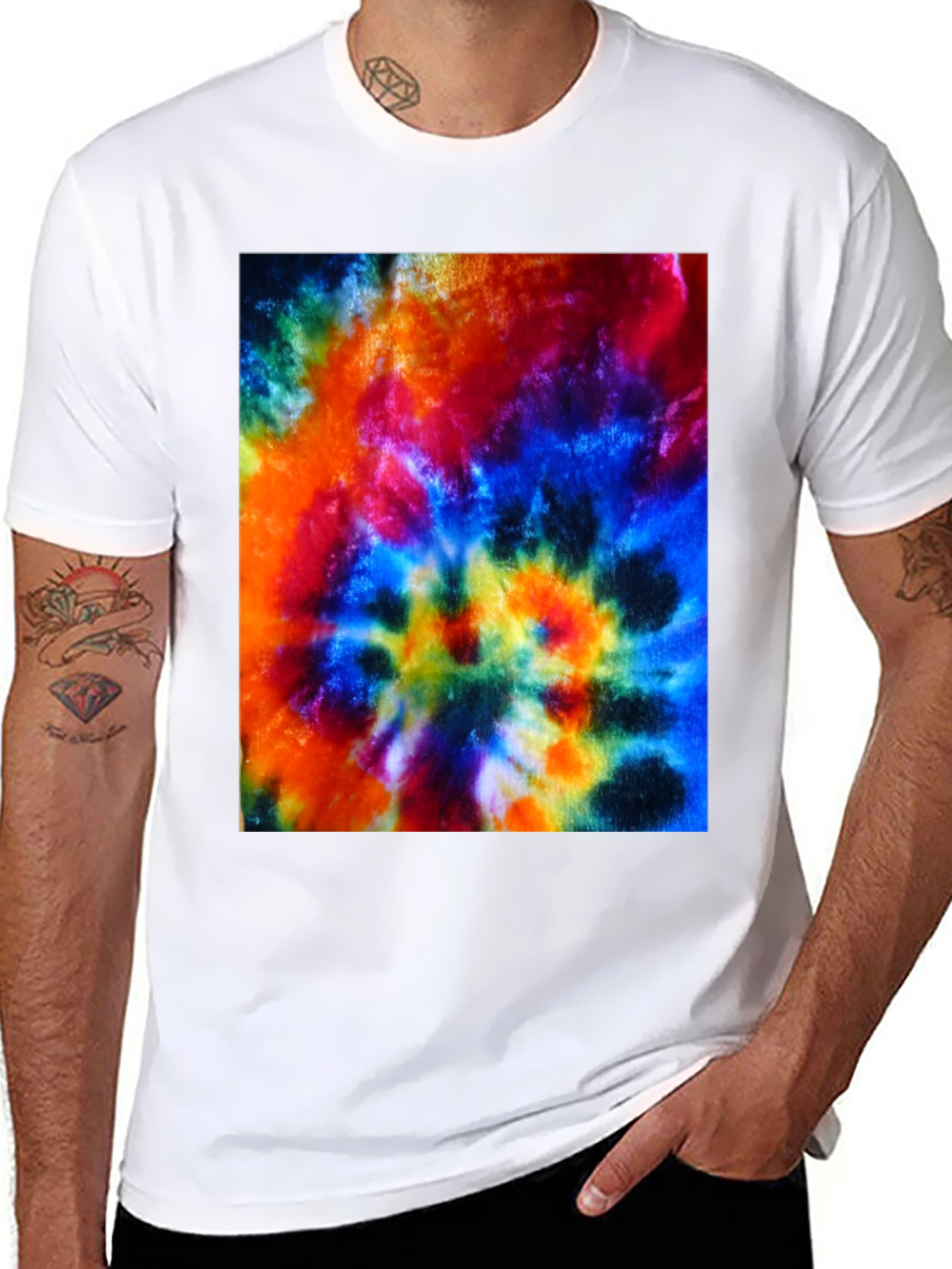 Psychedelic Tie-Dye Graphic Black T-Shirt
