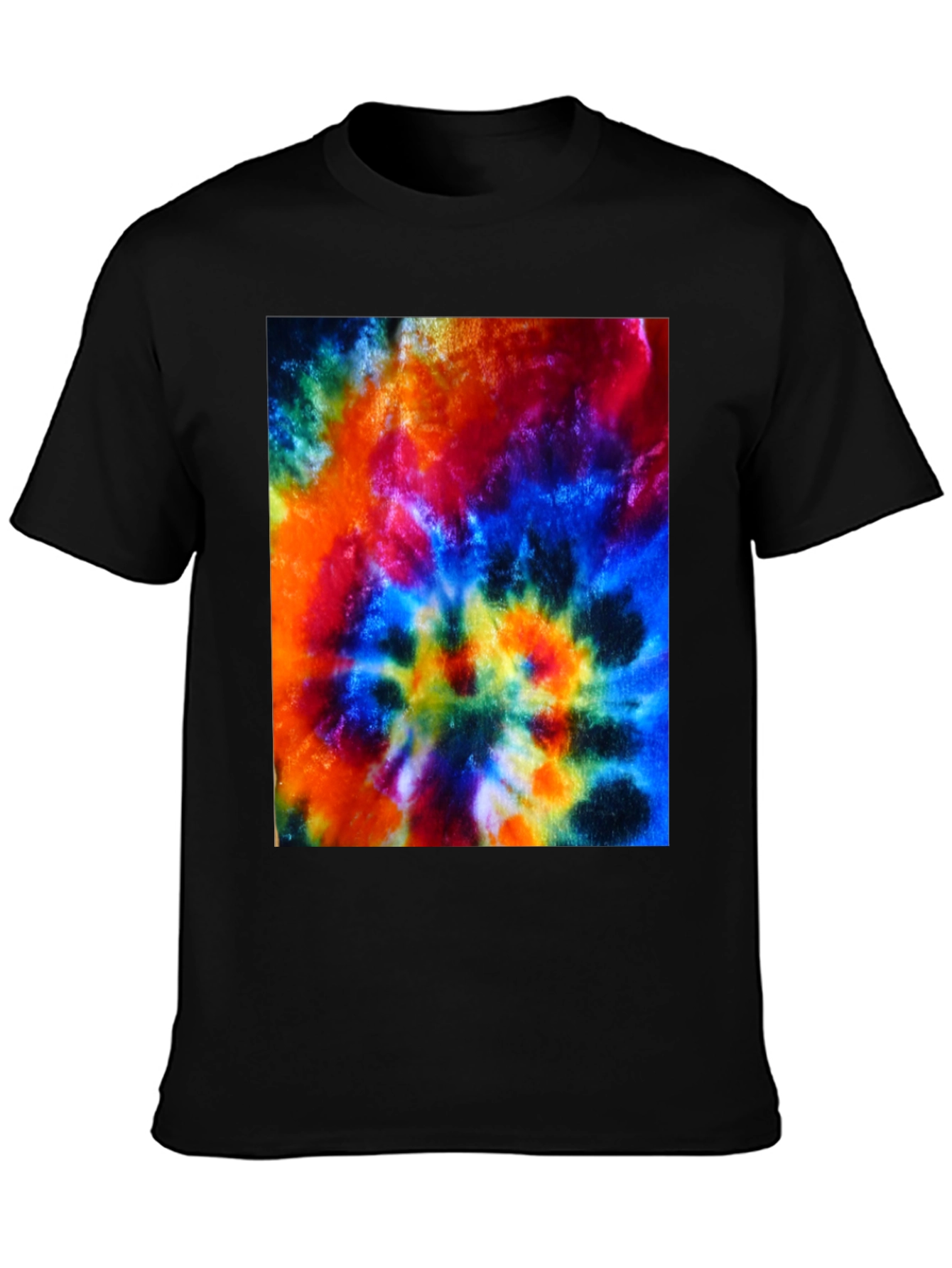 Psychedelic Tie-Dye Graphic Black T-Shirt