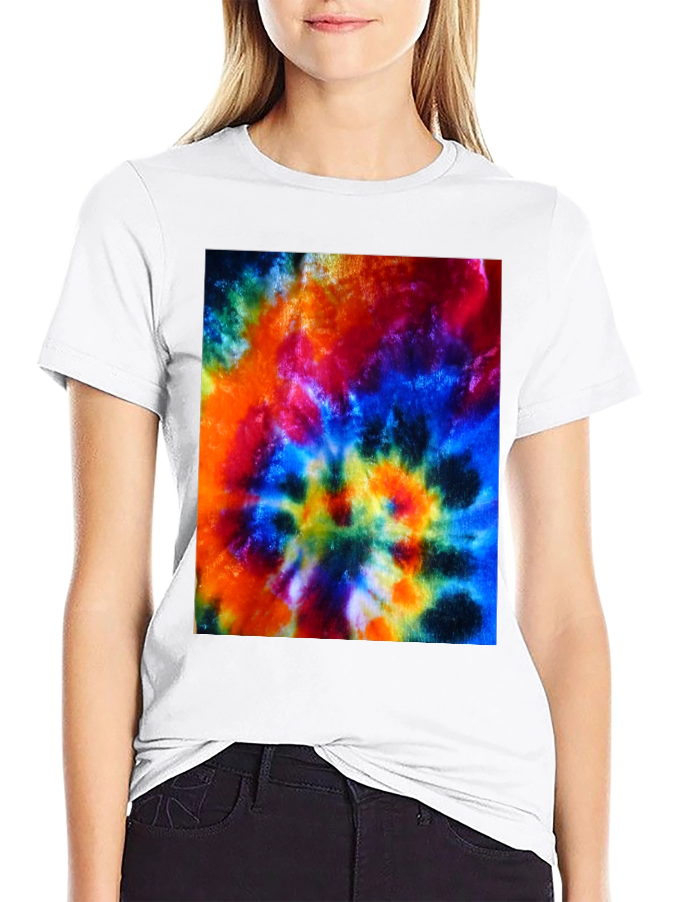 Psychedelic Tie-Dye Graphic Black T-Shirt