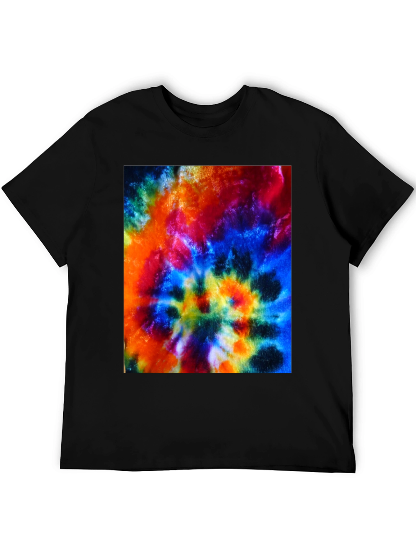Psychedelic Tie-Dye Graphic Black T-Shirt