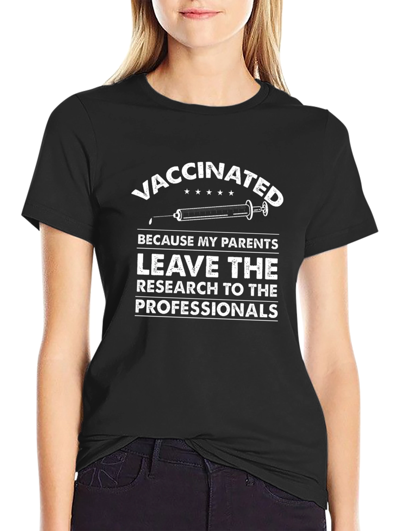 Vaccinated T-Shirt Leave Research to Professionals