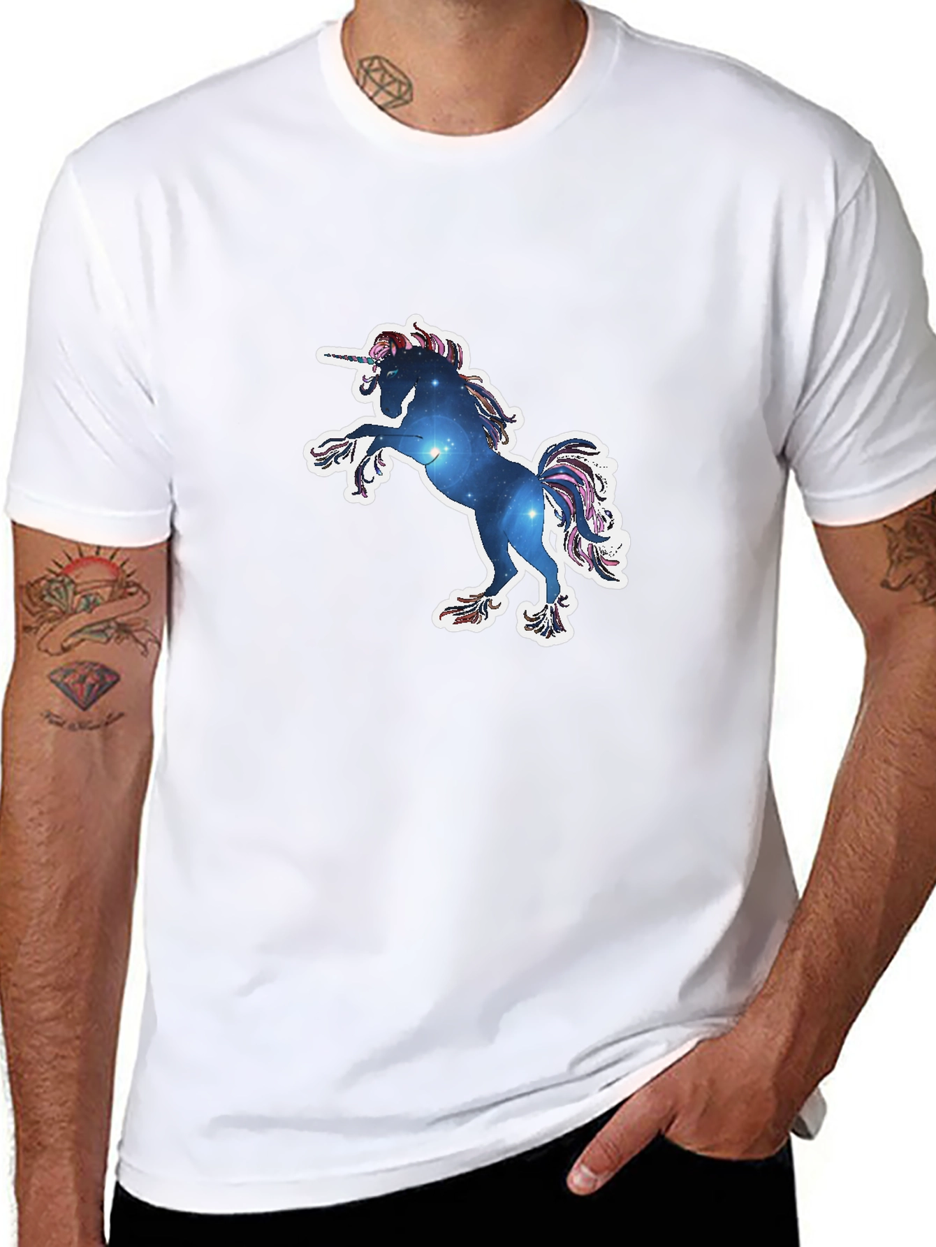 Unicorn Galaxy Graphic Tee - Black