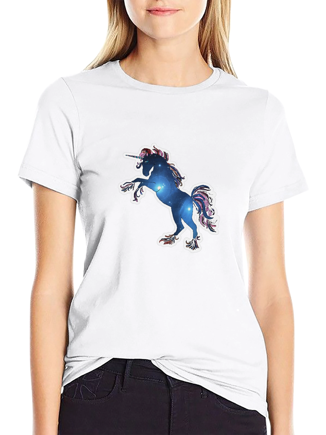 Unicorn Galaxy Graphic Tee - Black