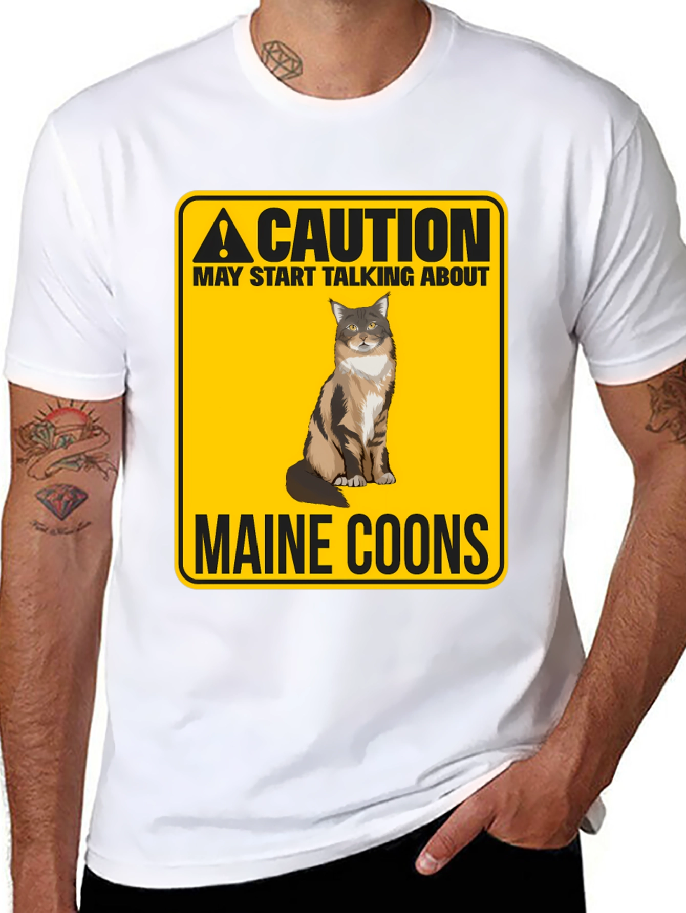 Caution Maine Coons T-Shirt - Funny Cat Lover Tee