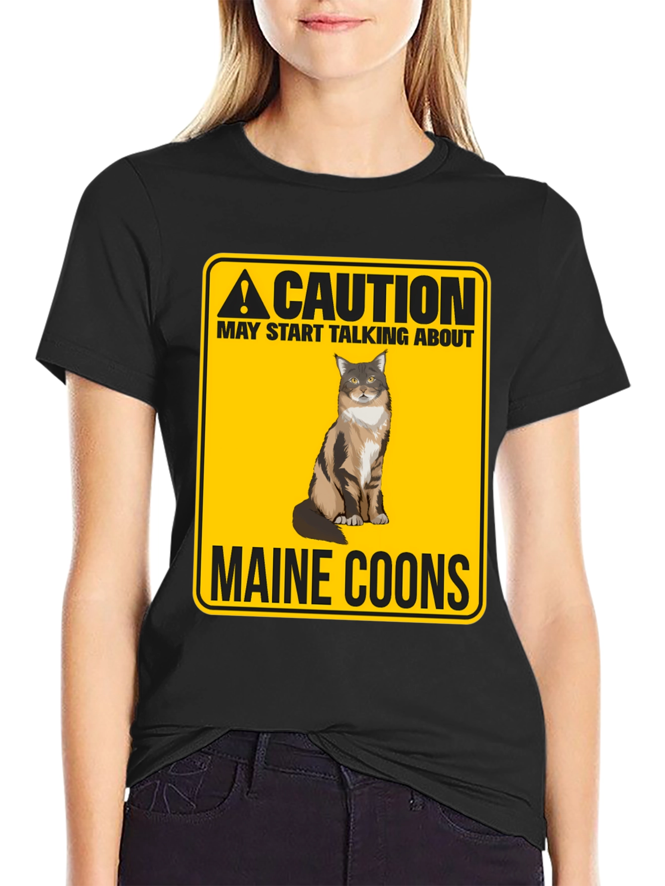 Caution Maine Coons T-Shirt - Funny Cat Lover Tee