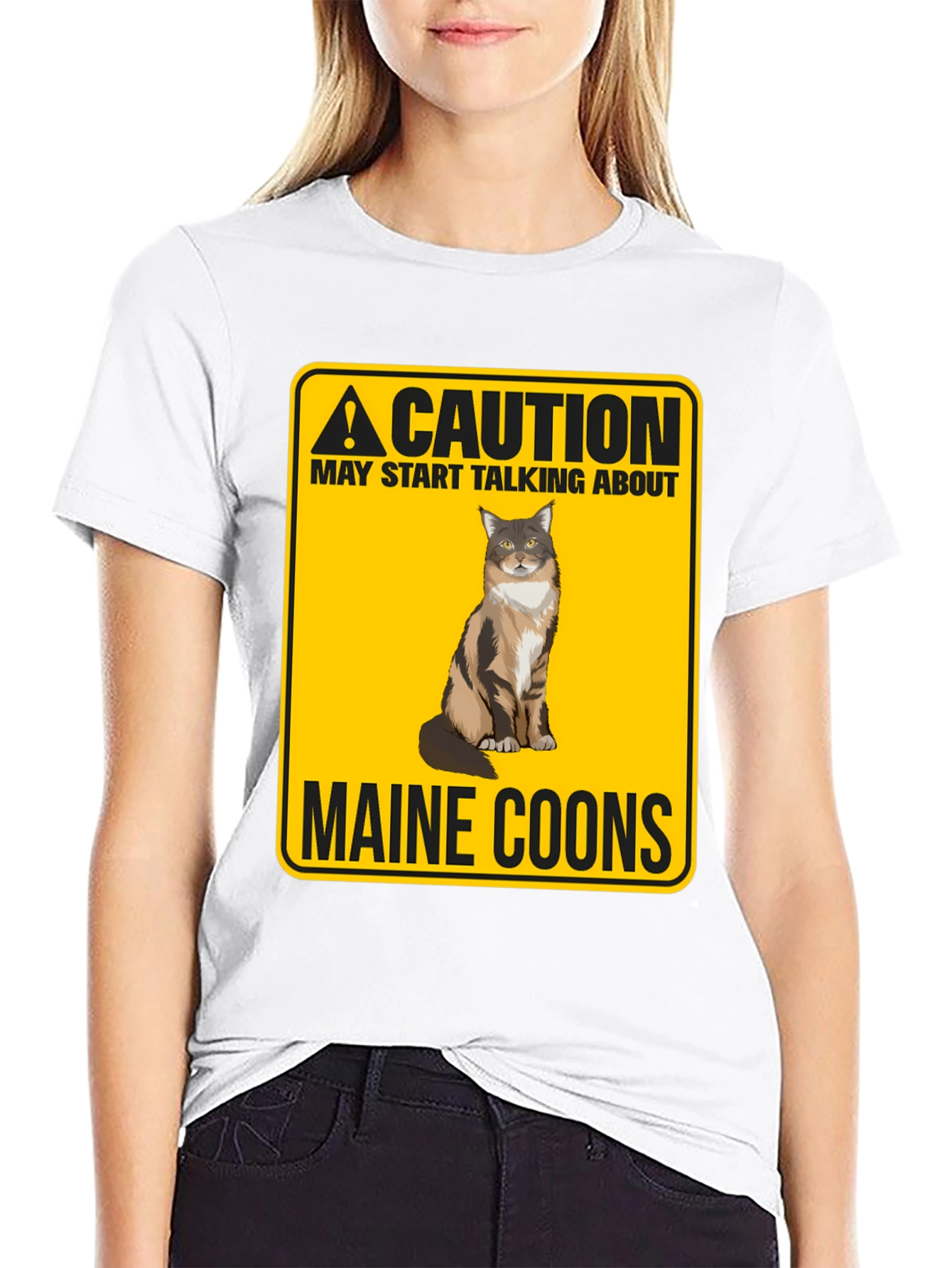Caution Maine Coons T-Shirt - Funny Cat Lover Tee