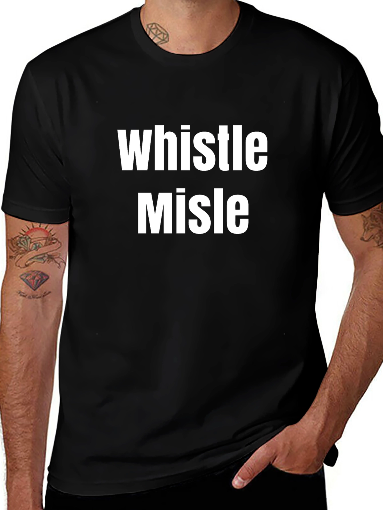 Whistle Misle Black Graphic T-Shirt