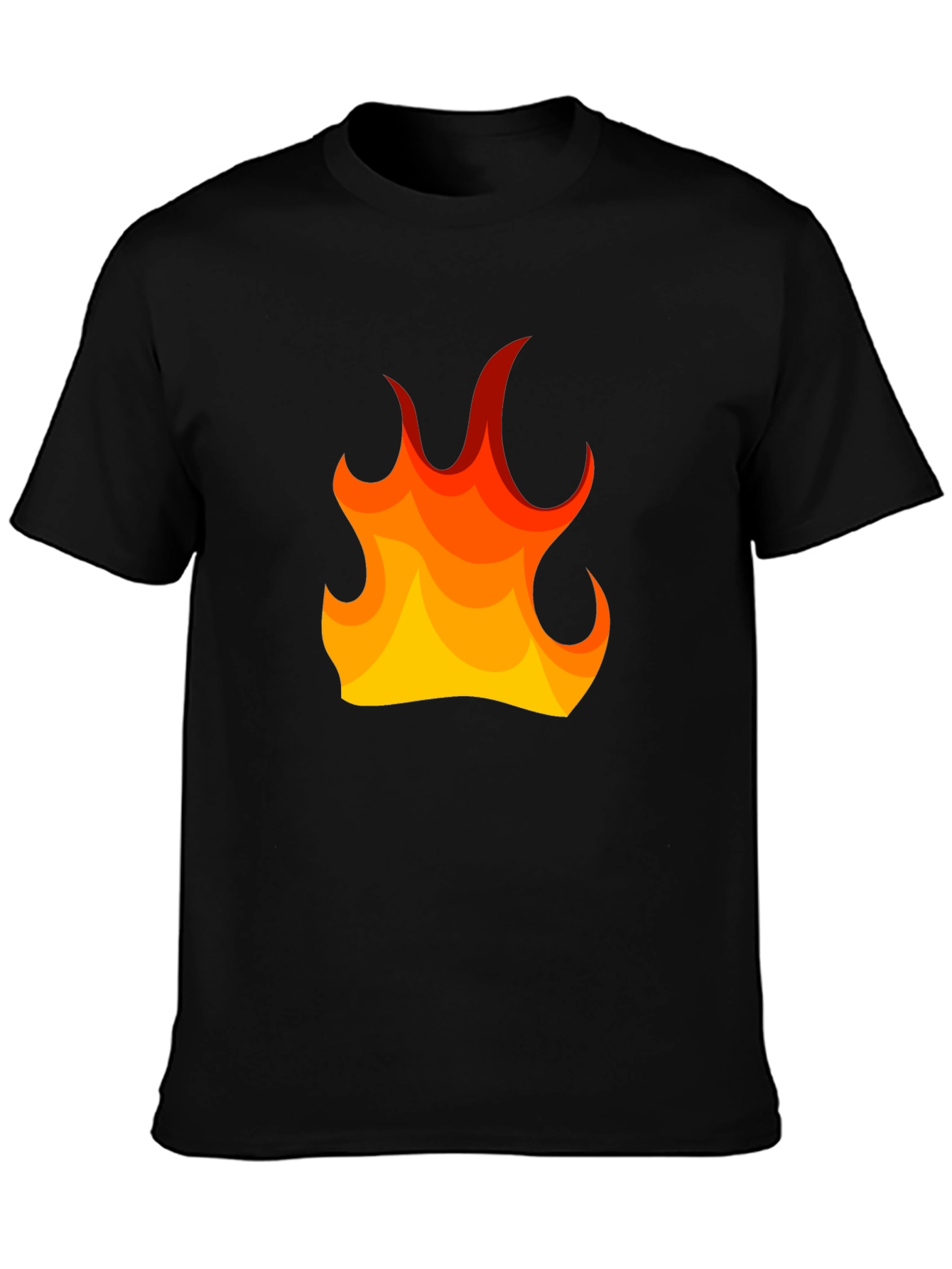 Fiery Flame Graphic Tee - Mens Black T-Shirt