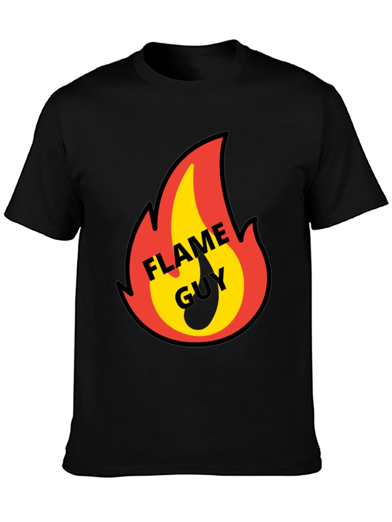 Flame Guy Graphic T-Shirt - Black Cotton Tee