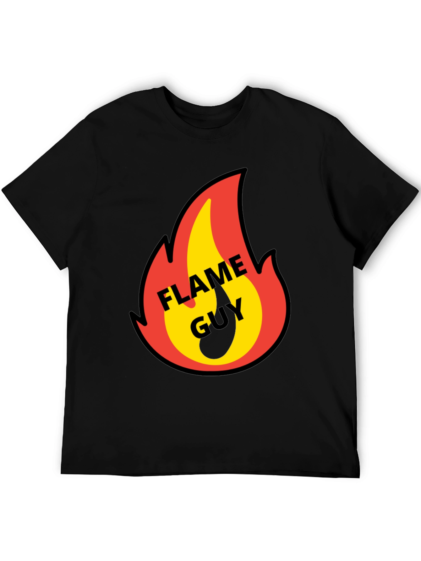 Flame Guy Graphic T-Shirt - Black Cotton Tee