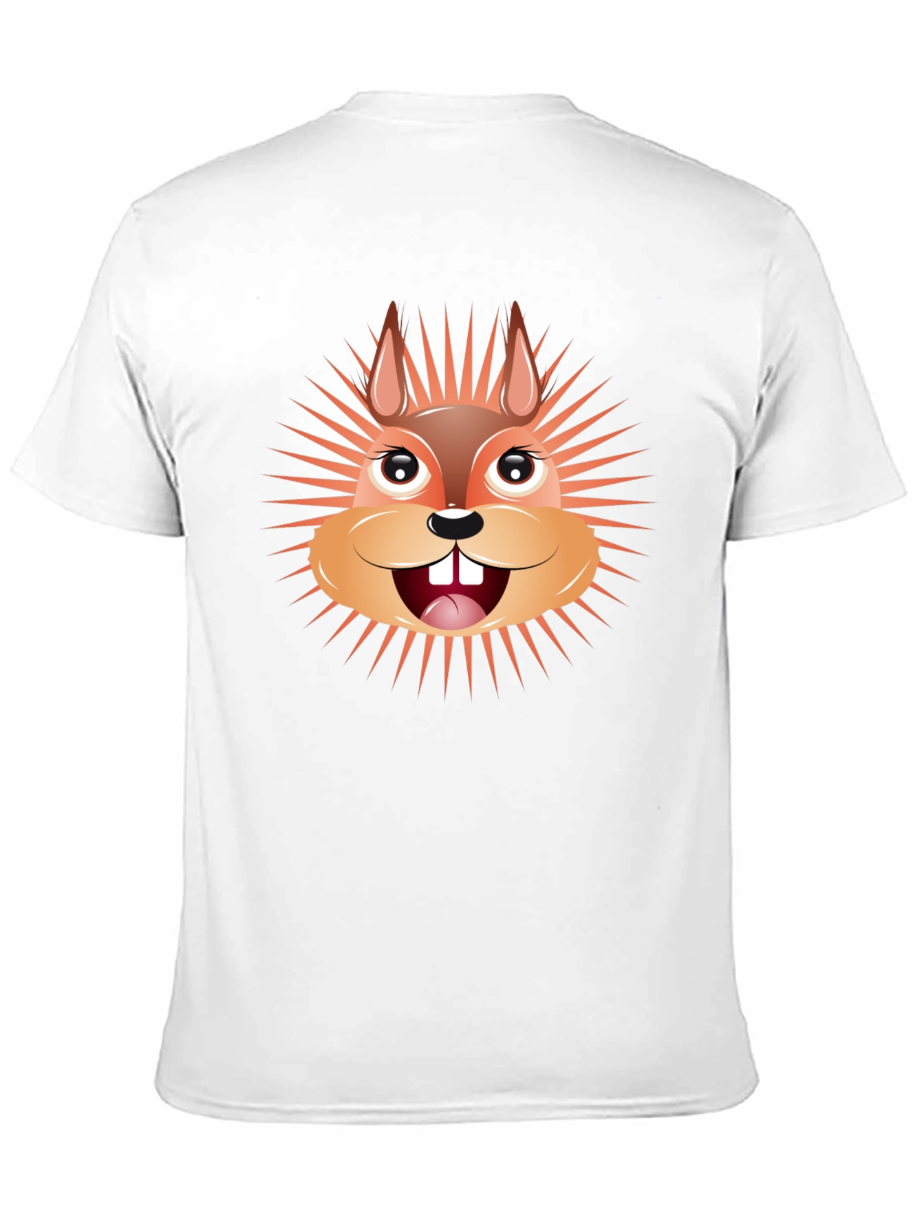 Cartoon Squirrel Graphic Tee - Black Cotton T-Shirt