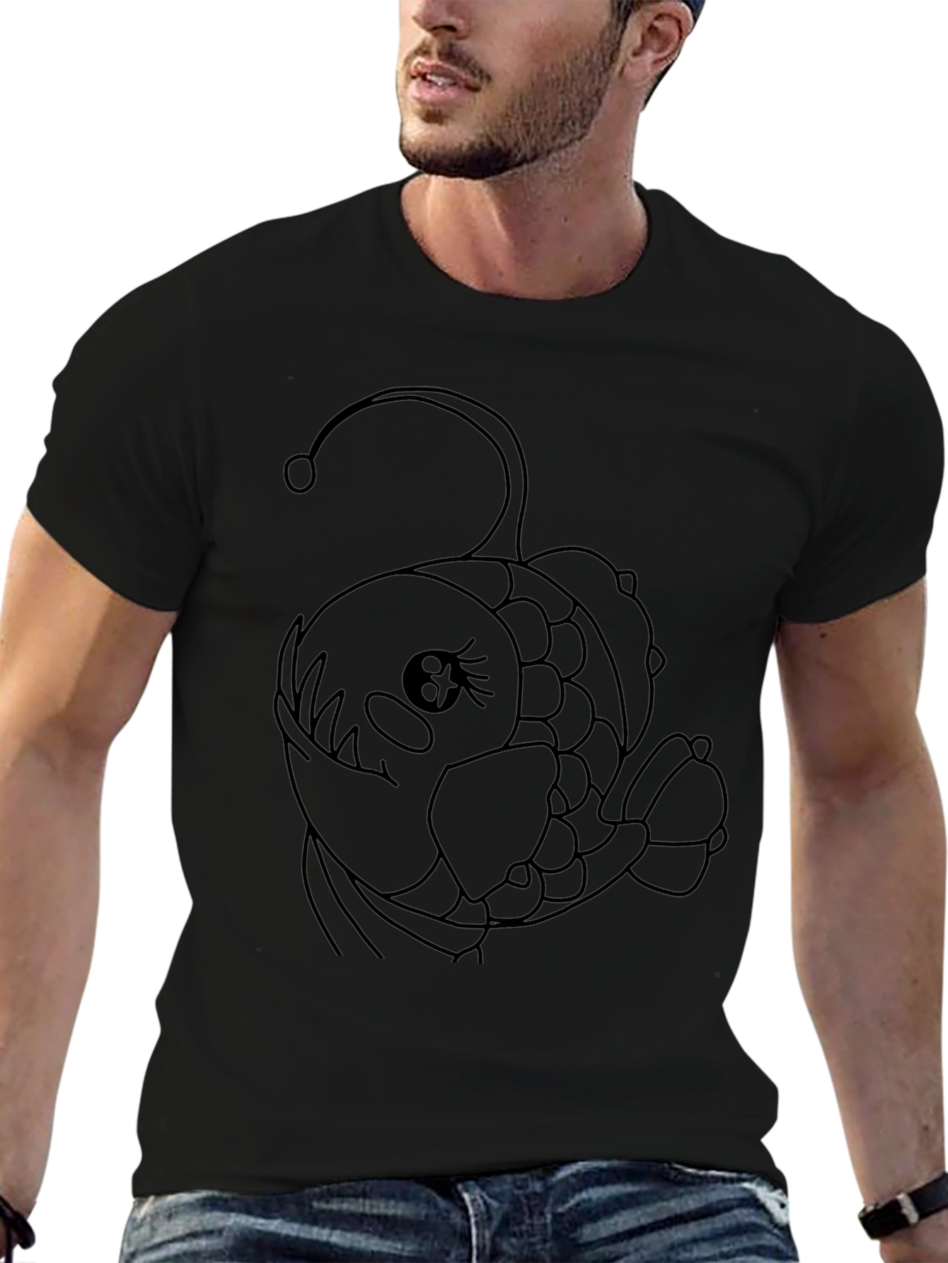 Anglerfish Graphic Tee - Black