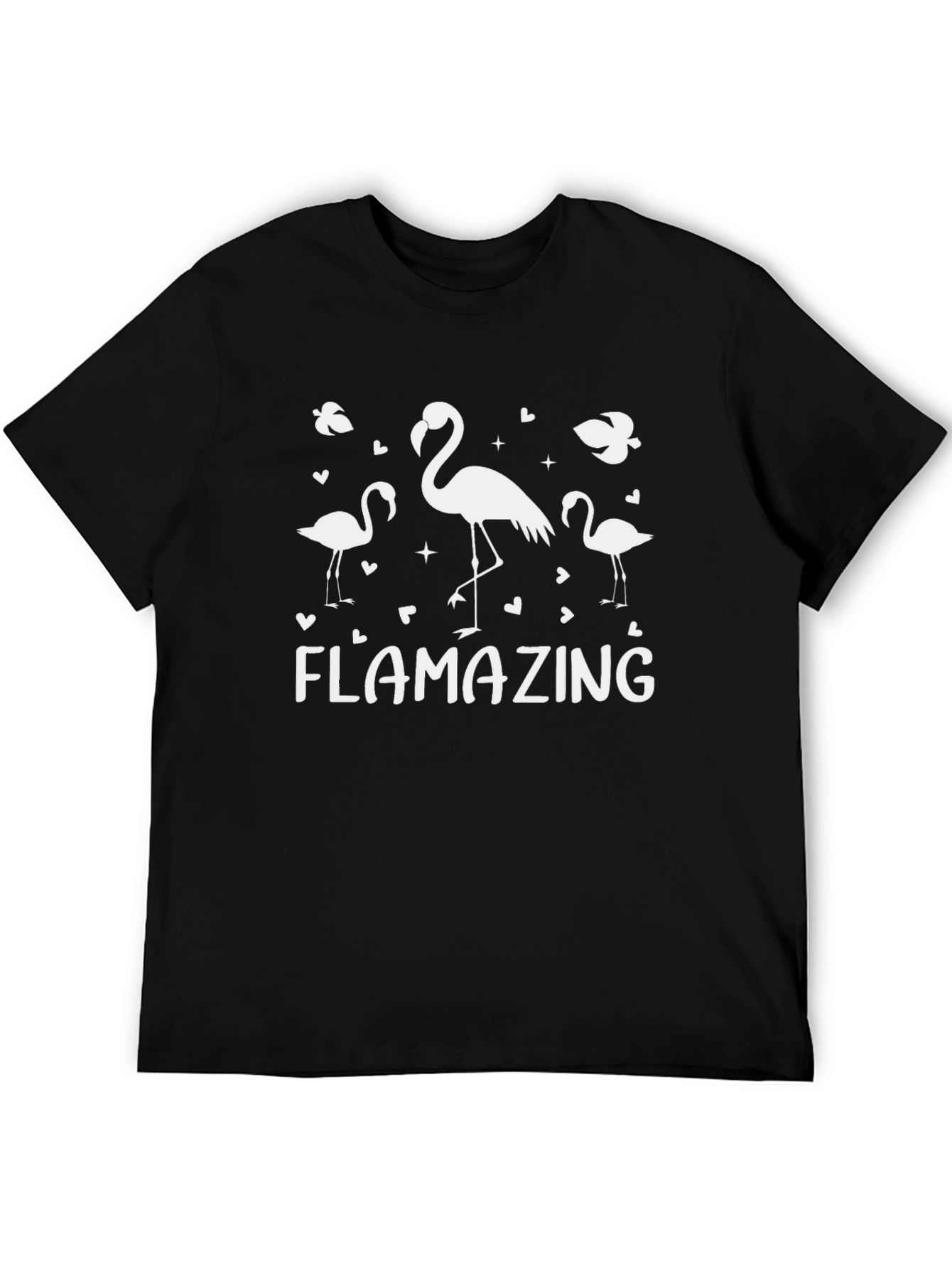 Flamazing Flamingo Graphic Tee - Black Cotton T-Shirt
