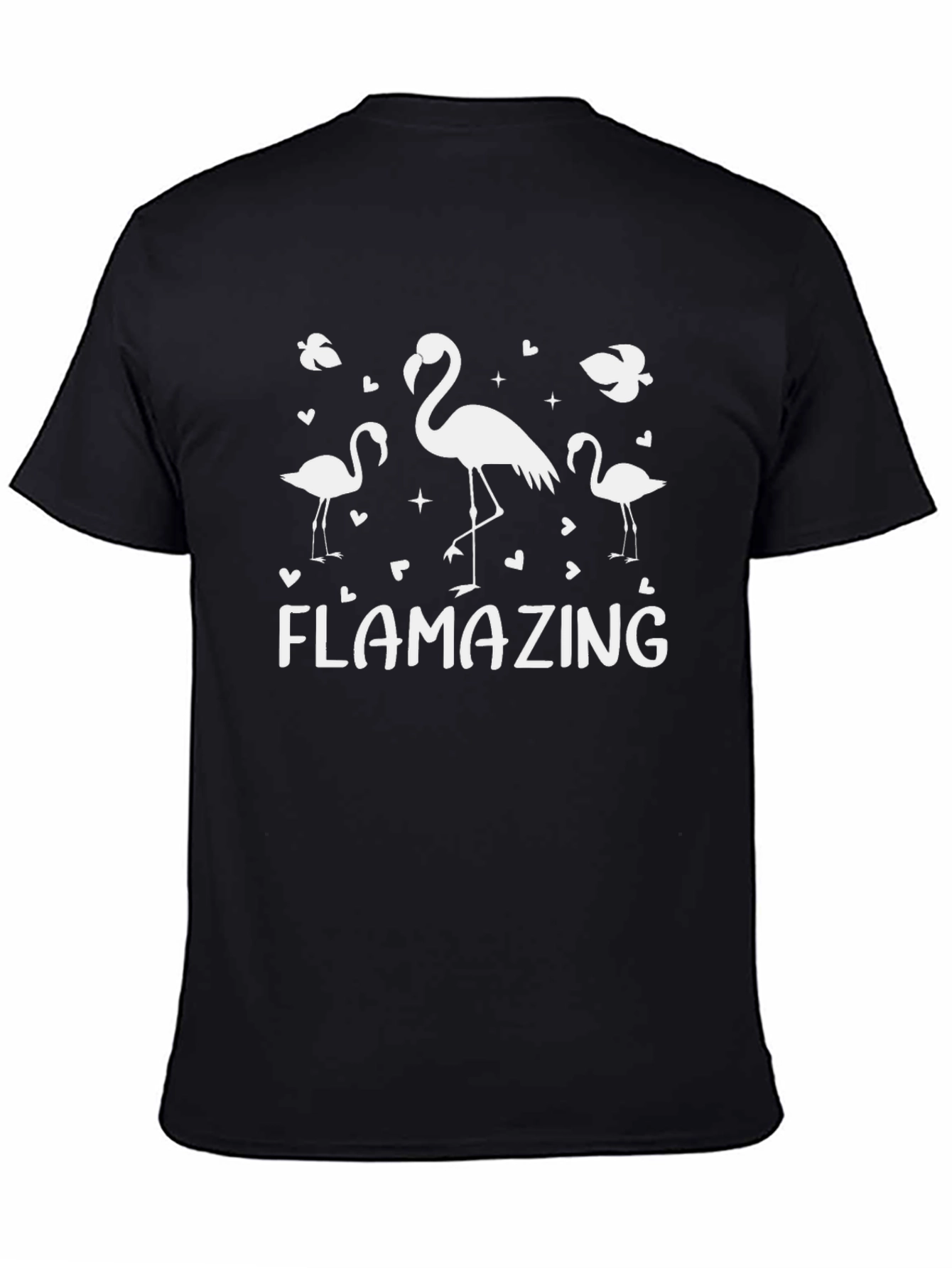 Flamazing Flamingo Graphic Tee - Black Cotton T-Shirt