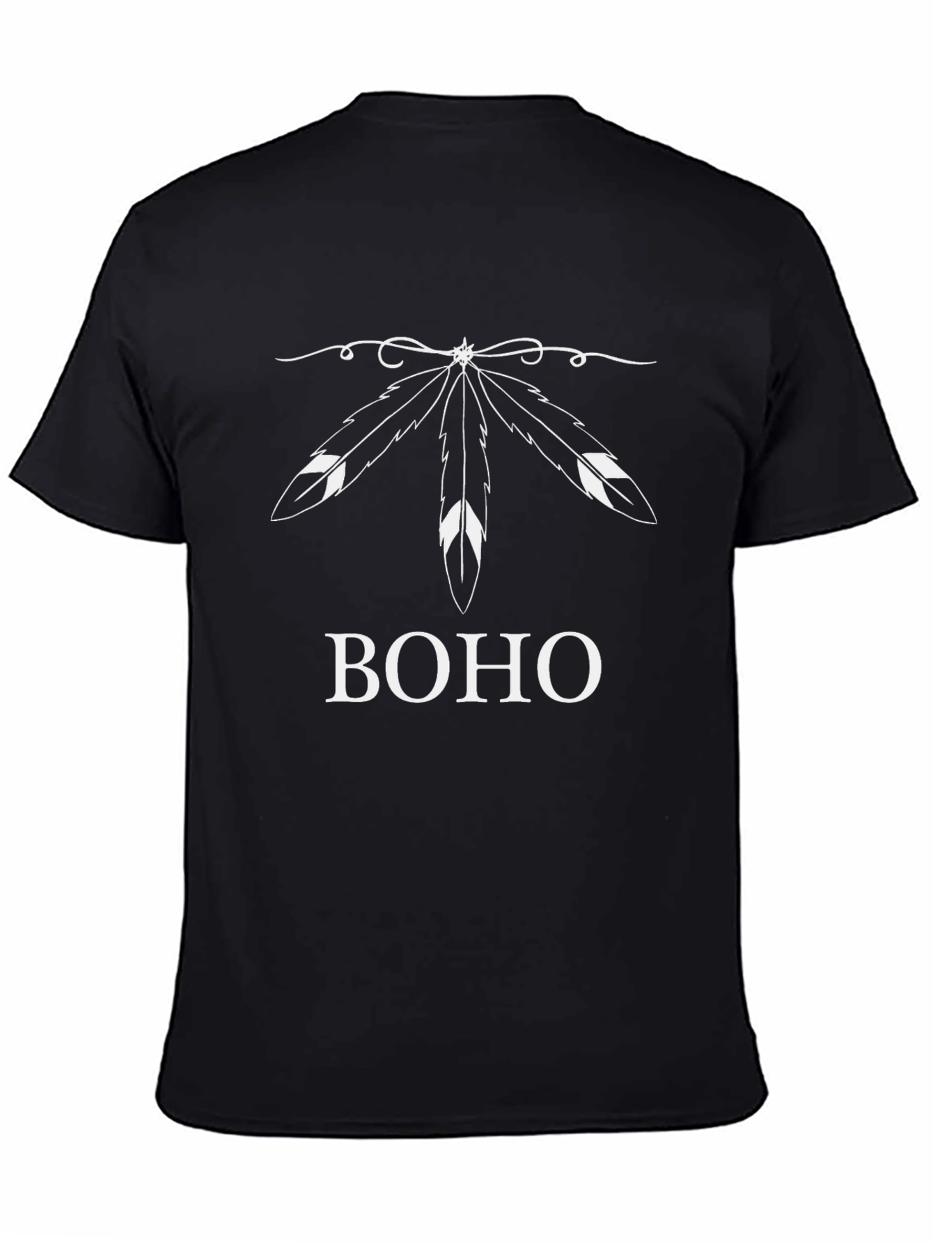 Boho Feather Graphic T-Shirt - Stylish Casual Wear