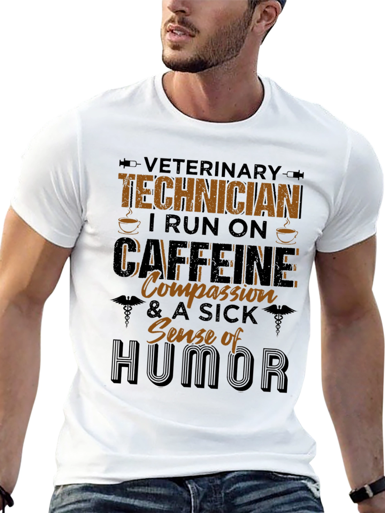 Veterinary Technician Caffeine & Humor T-Shirt