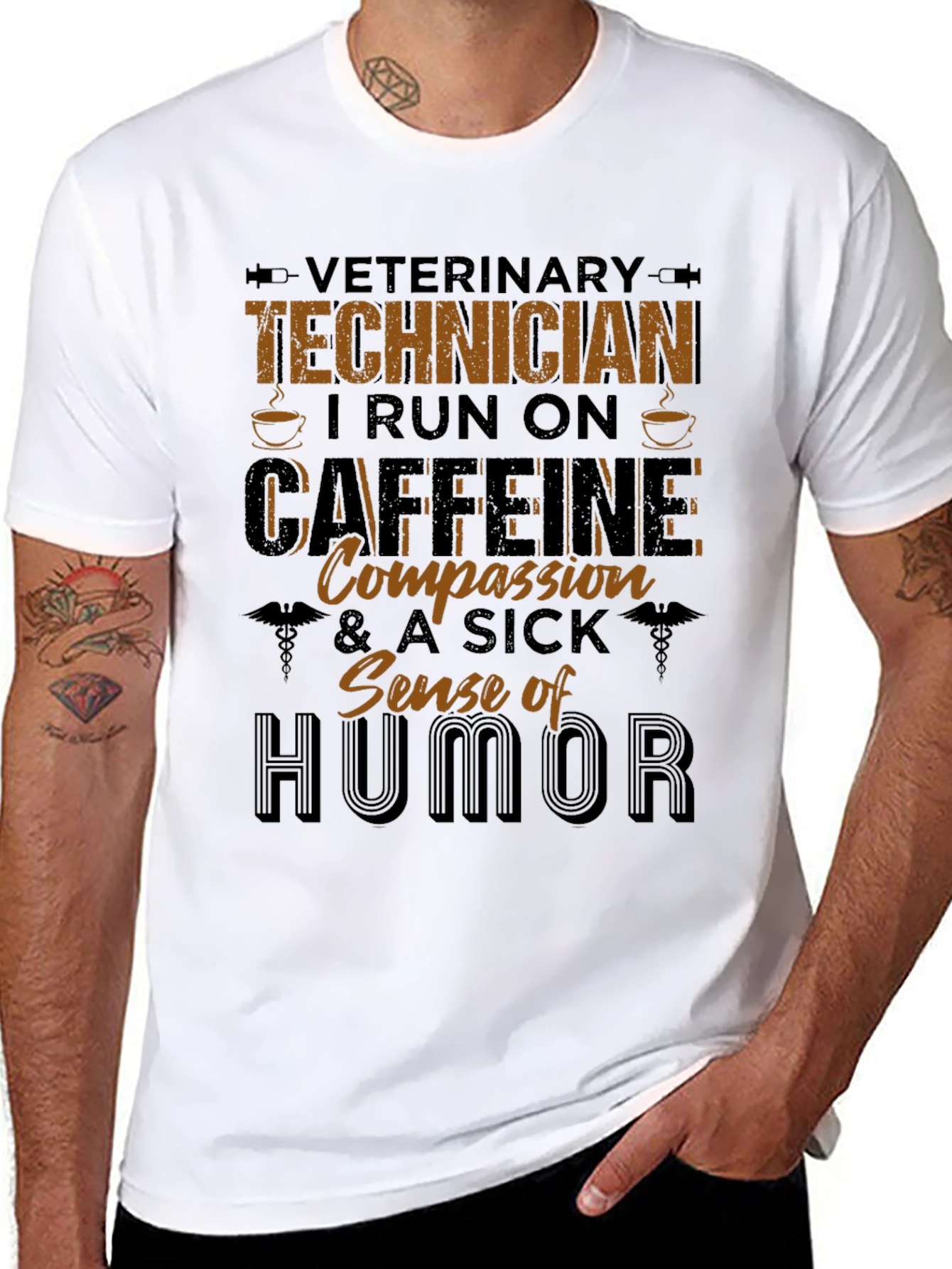 Veterinary Technician Caffeine & Humor T-Shirt