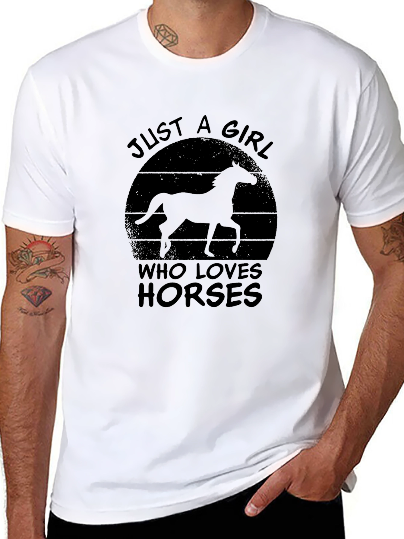 Just A Girl Who Loves Horses Black T-Shirt