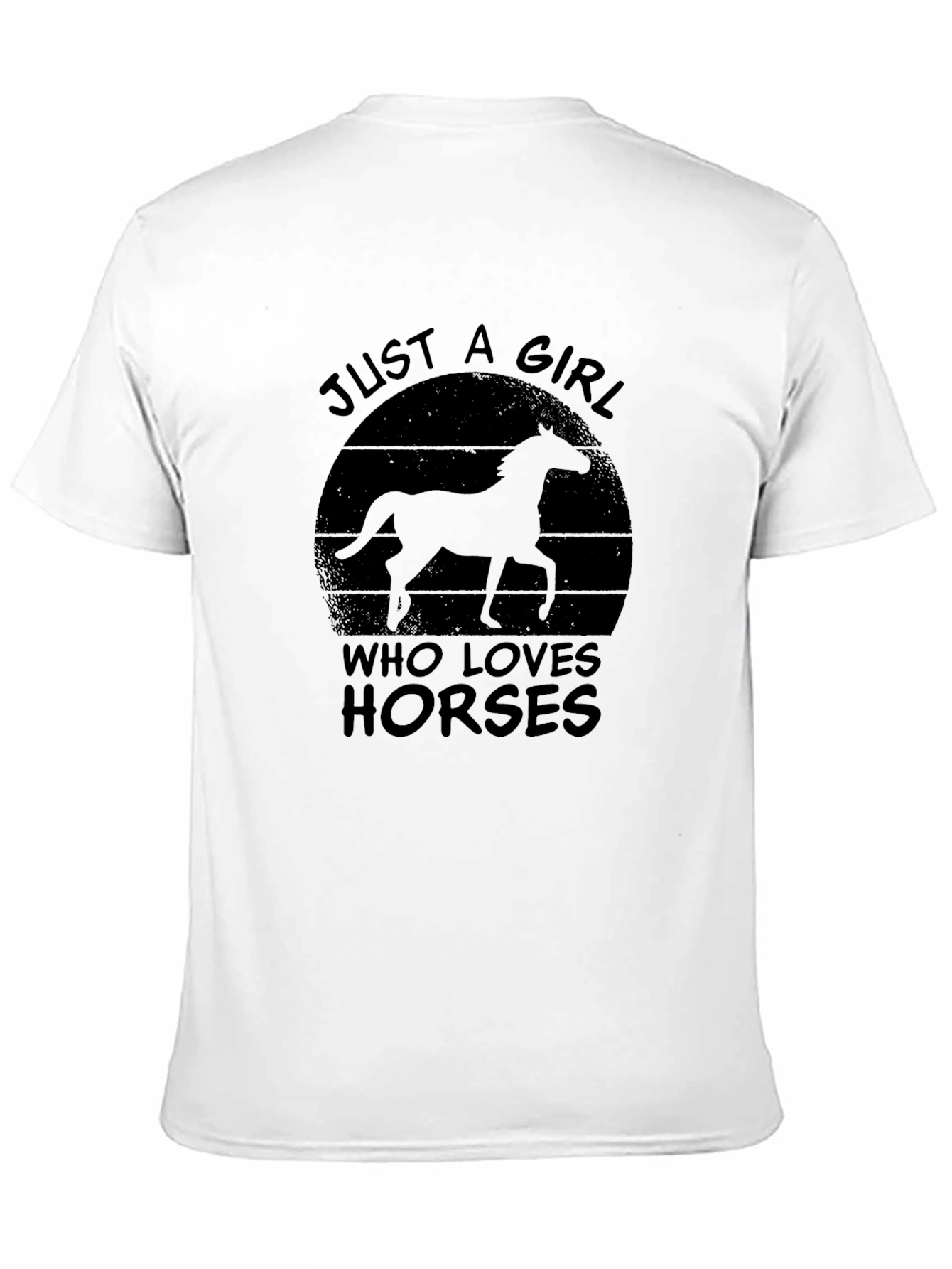 Just A Girl Who Loves Horses Black T-Shirt