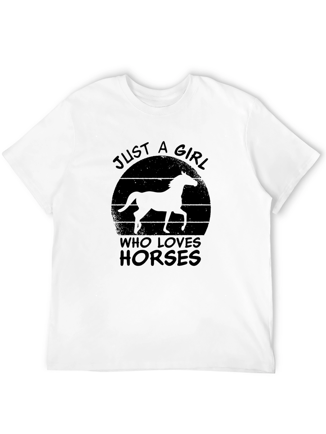 Just A Girl Who Loves Horses Black T-Shirt