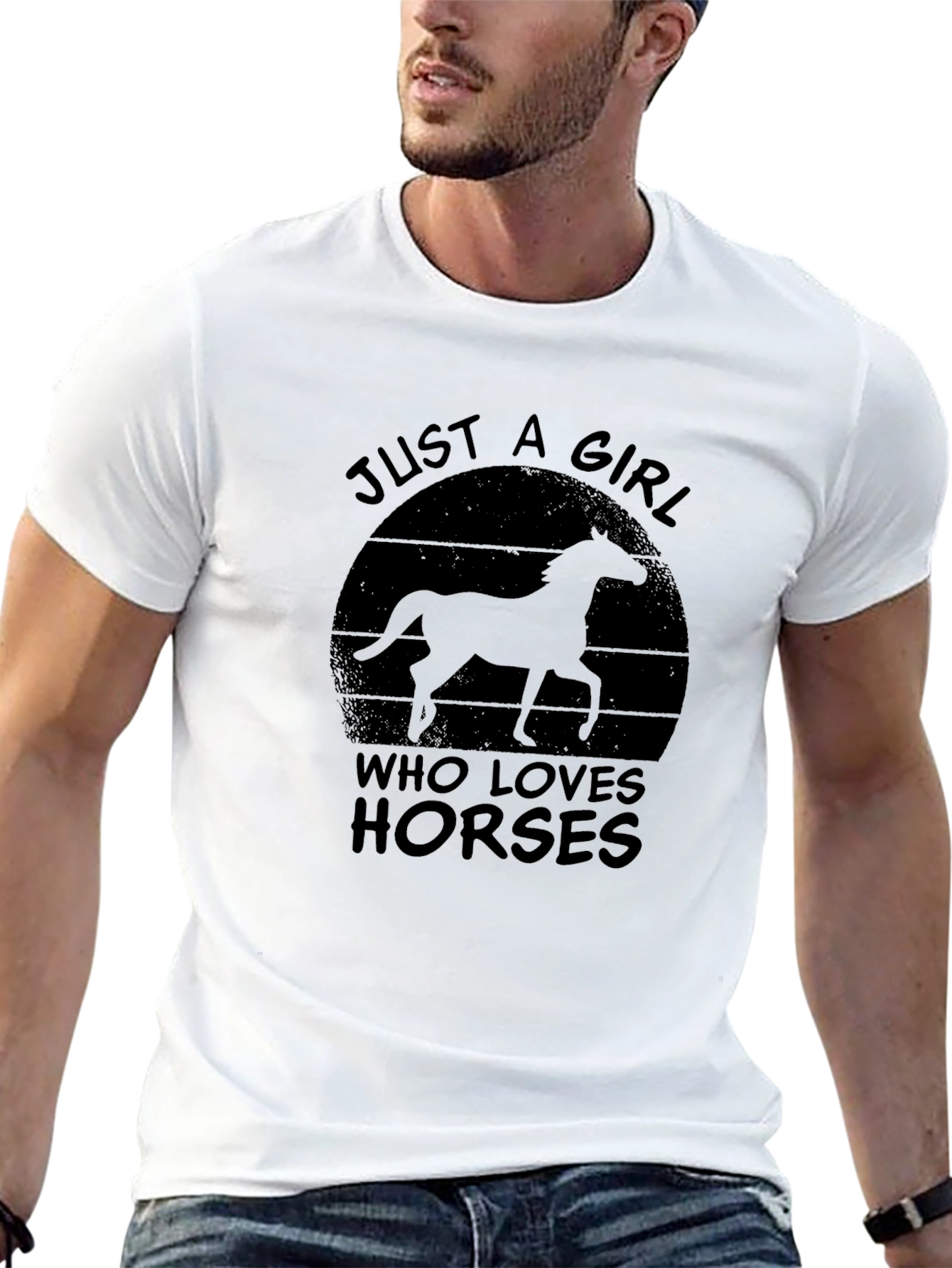 Just A Girl Who Loves Horses Black T-Shirt