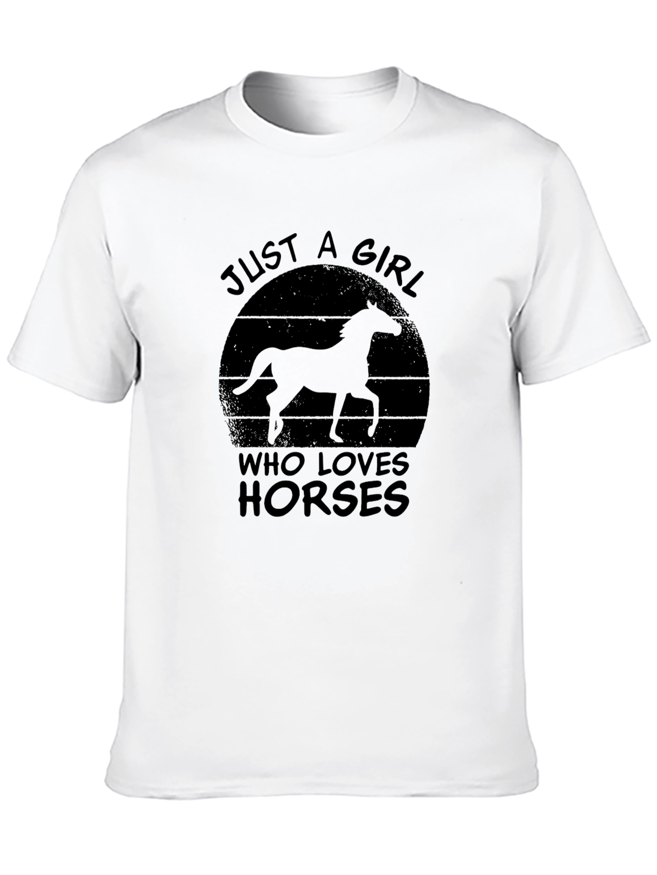 Just A Girl Who Loves Horses Black T-Shirt