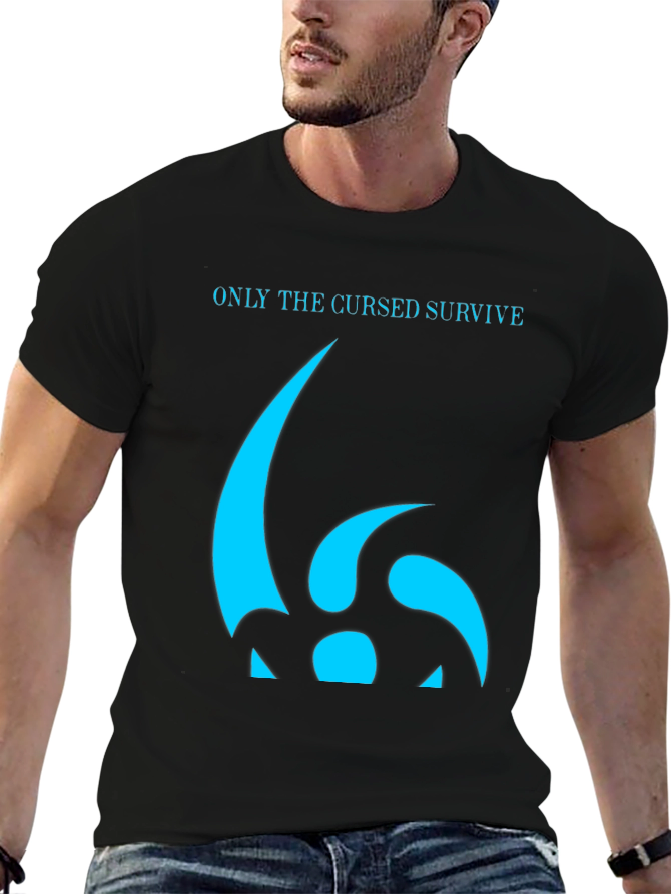 Cursed Survive Graphic Tee - Black Cotton T-Shirt