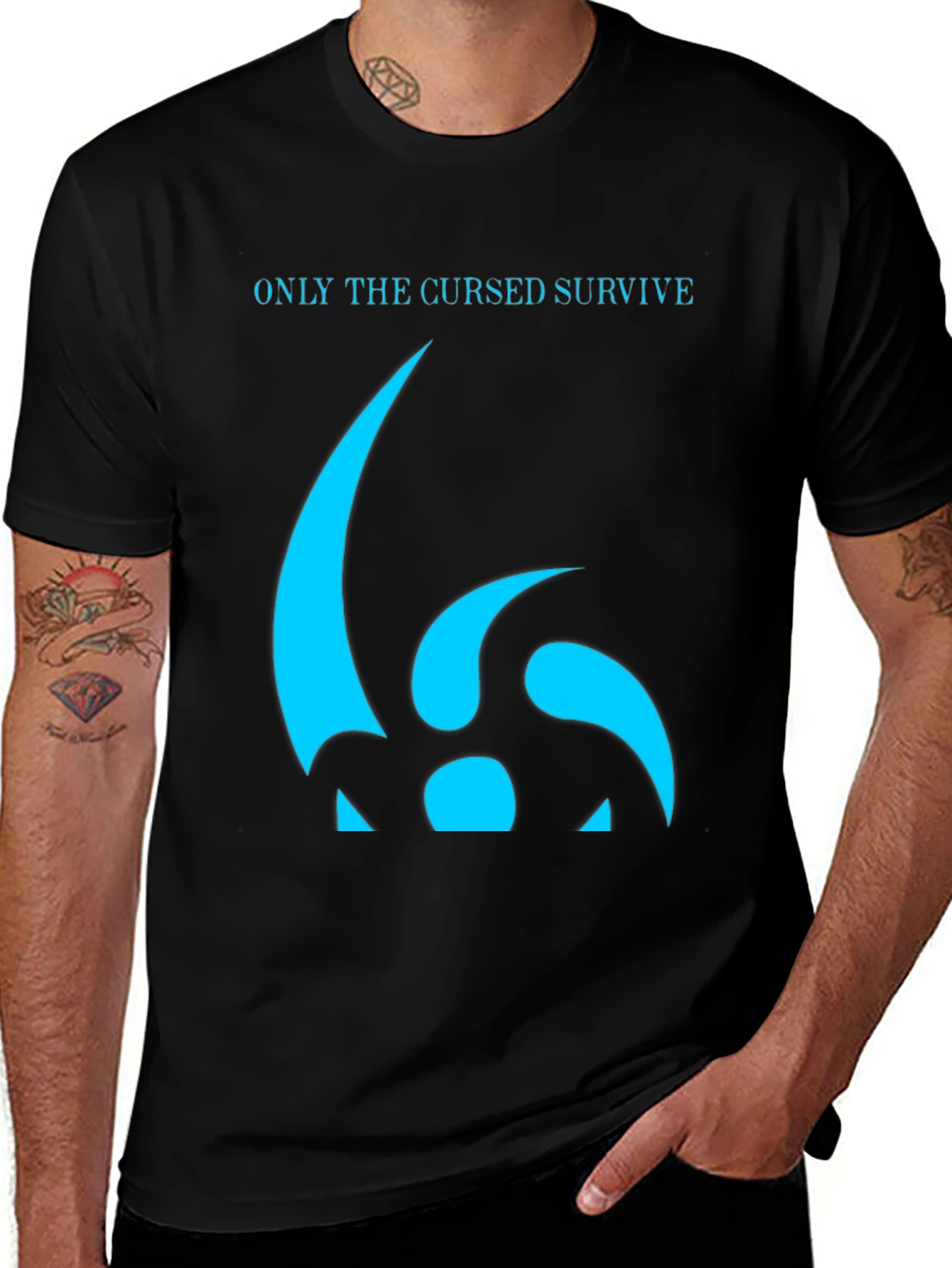 Cursed Survive Graphic Tee - Black Cotton T-Shirt
