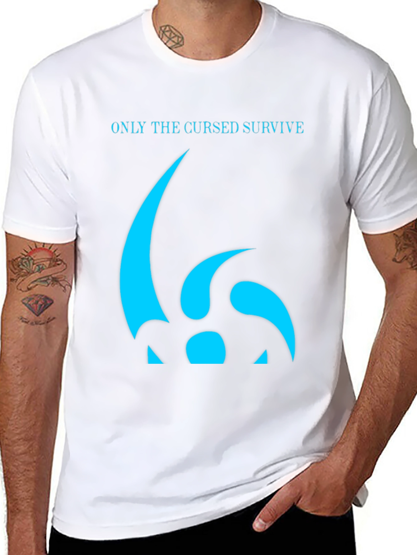 Cursed Survive Graphic Tee - Black Cotton T-Shirt