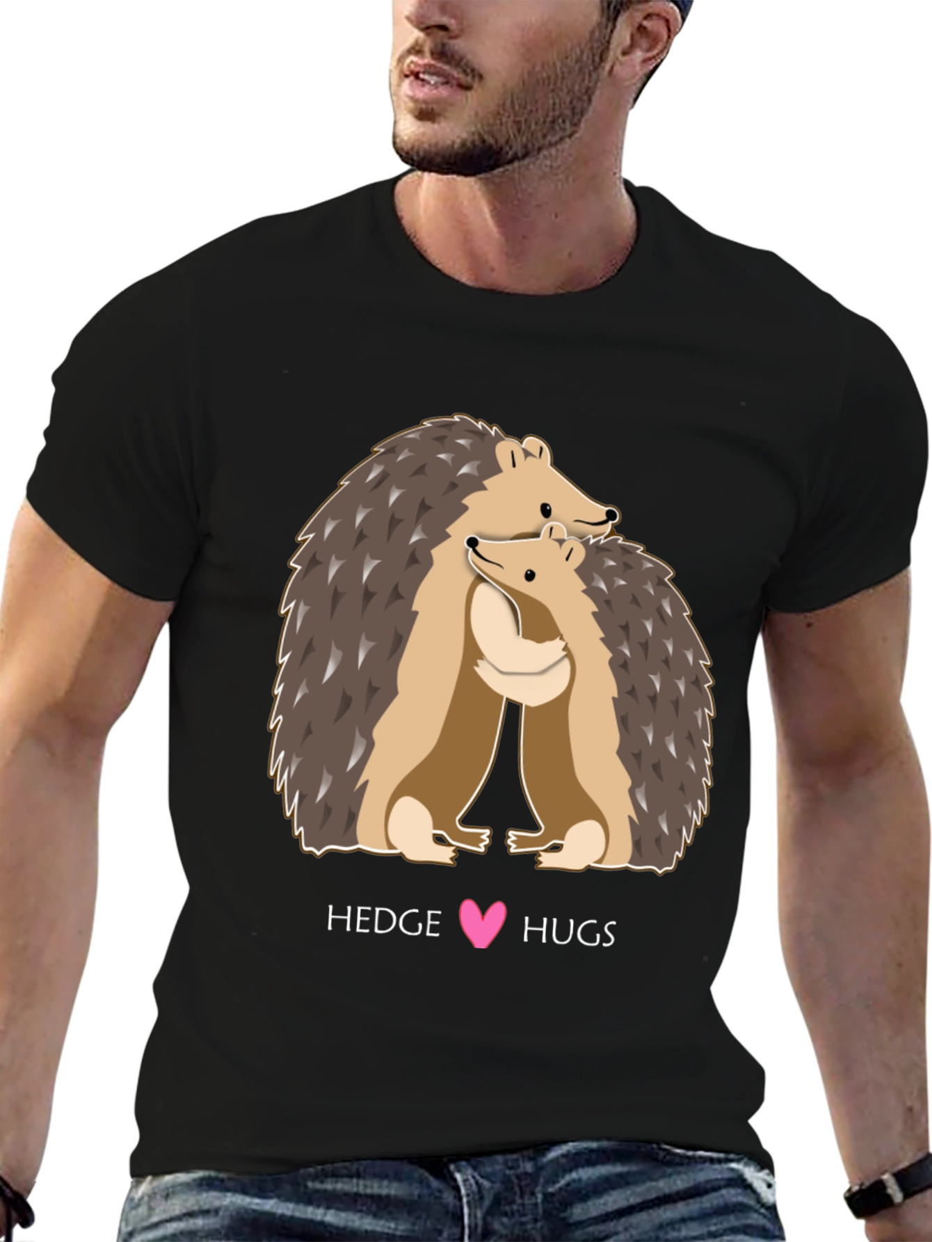 Hedgehog Hugs Graphic Tee - Cute Animal Lover T-Shirt