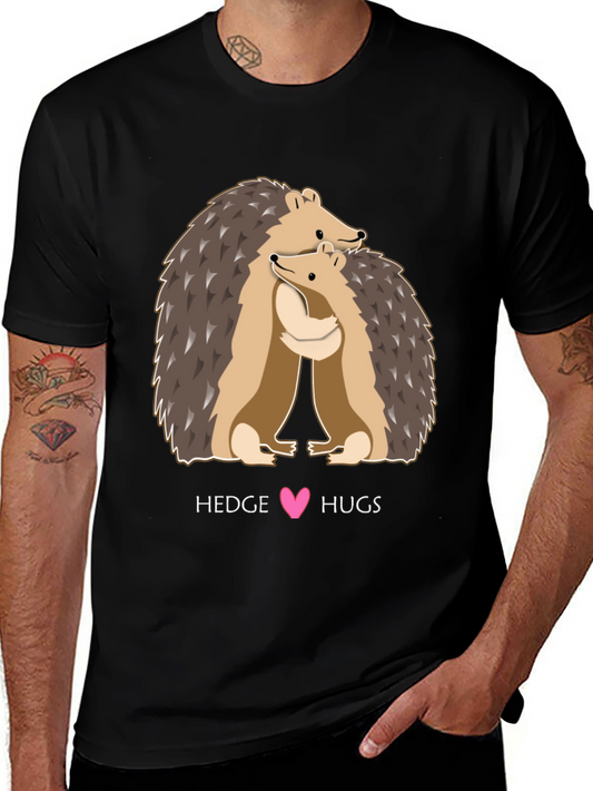 Hedgehog Hugs Graphic Tee - Cute Animal Lover T-Shirt