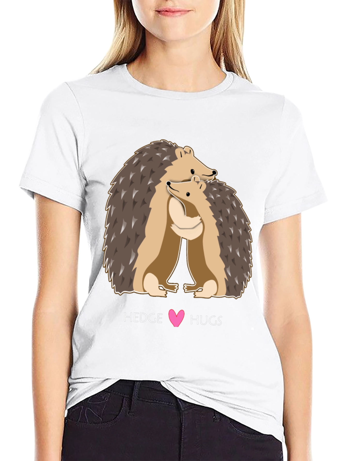 Hedgehog Hugs Graphic Tee - Cute Animal Lover T-Shirt