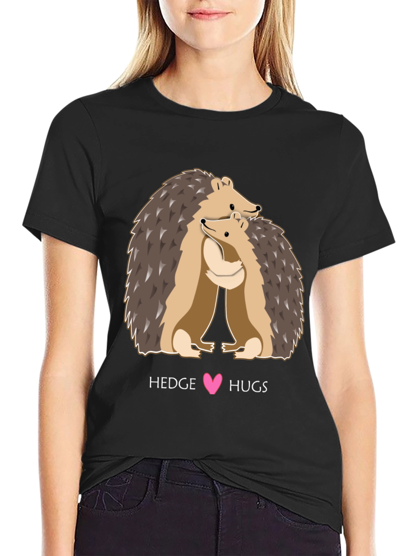 Hedgehog Hugs Graphic Tee - Cute Animal Lover T-Shirt