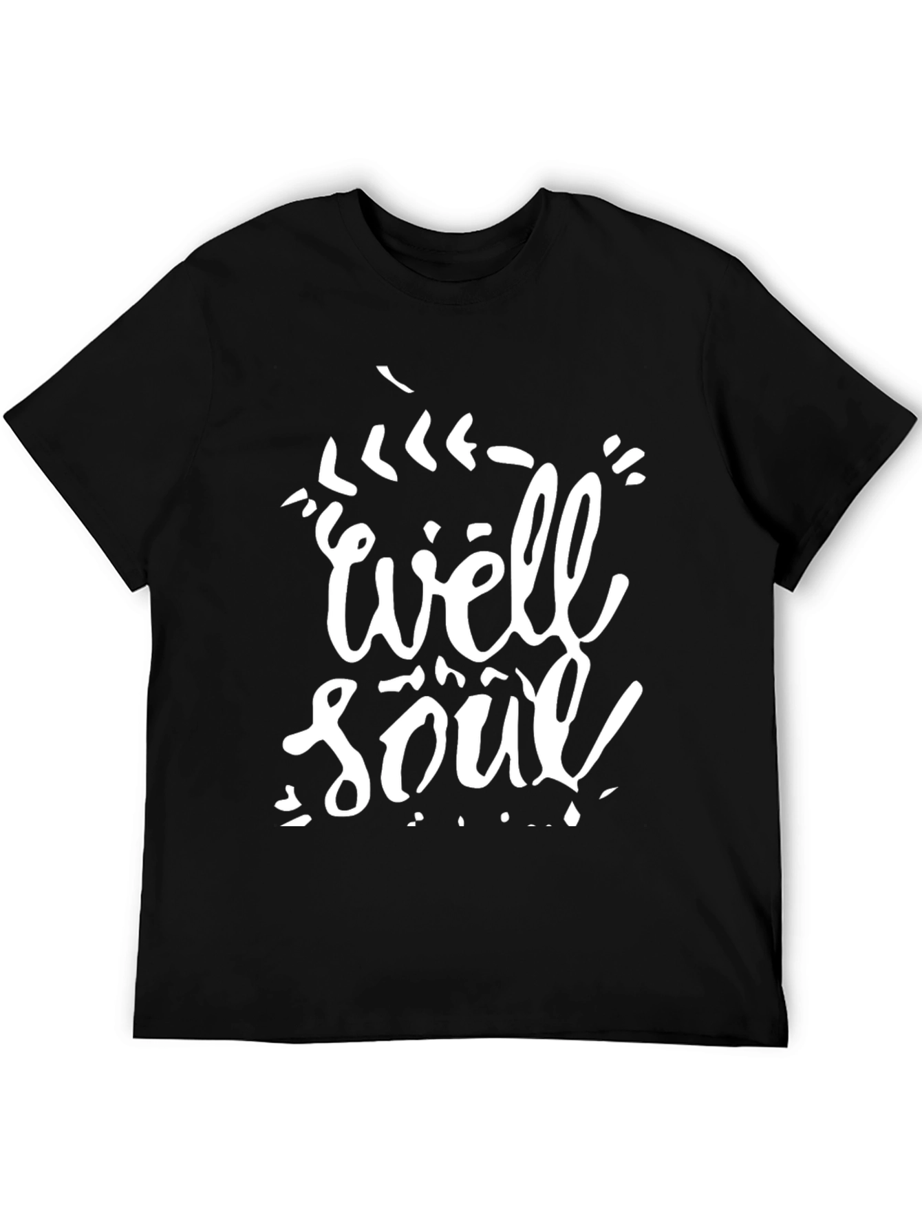 Well Soul Graphic Tee - Black Cotton Casual Shirt