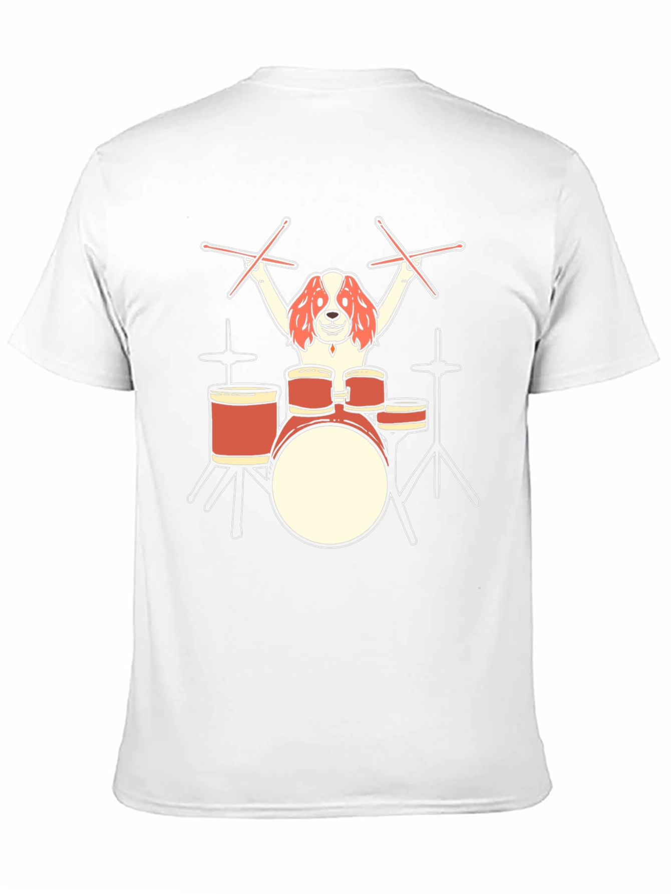 Dog Drummer Graphic T-Shirt - Black Cotton Tee