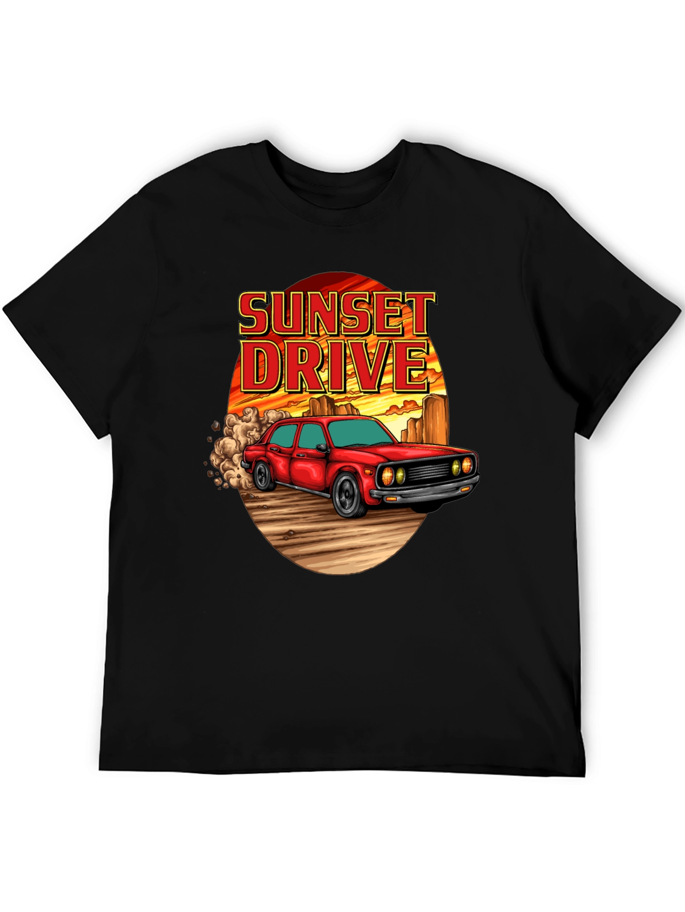 Sunset Drive Graphic T-Shirt - Classic Car Tee