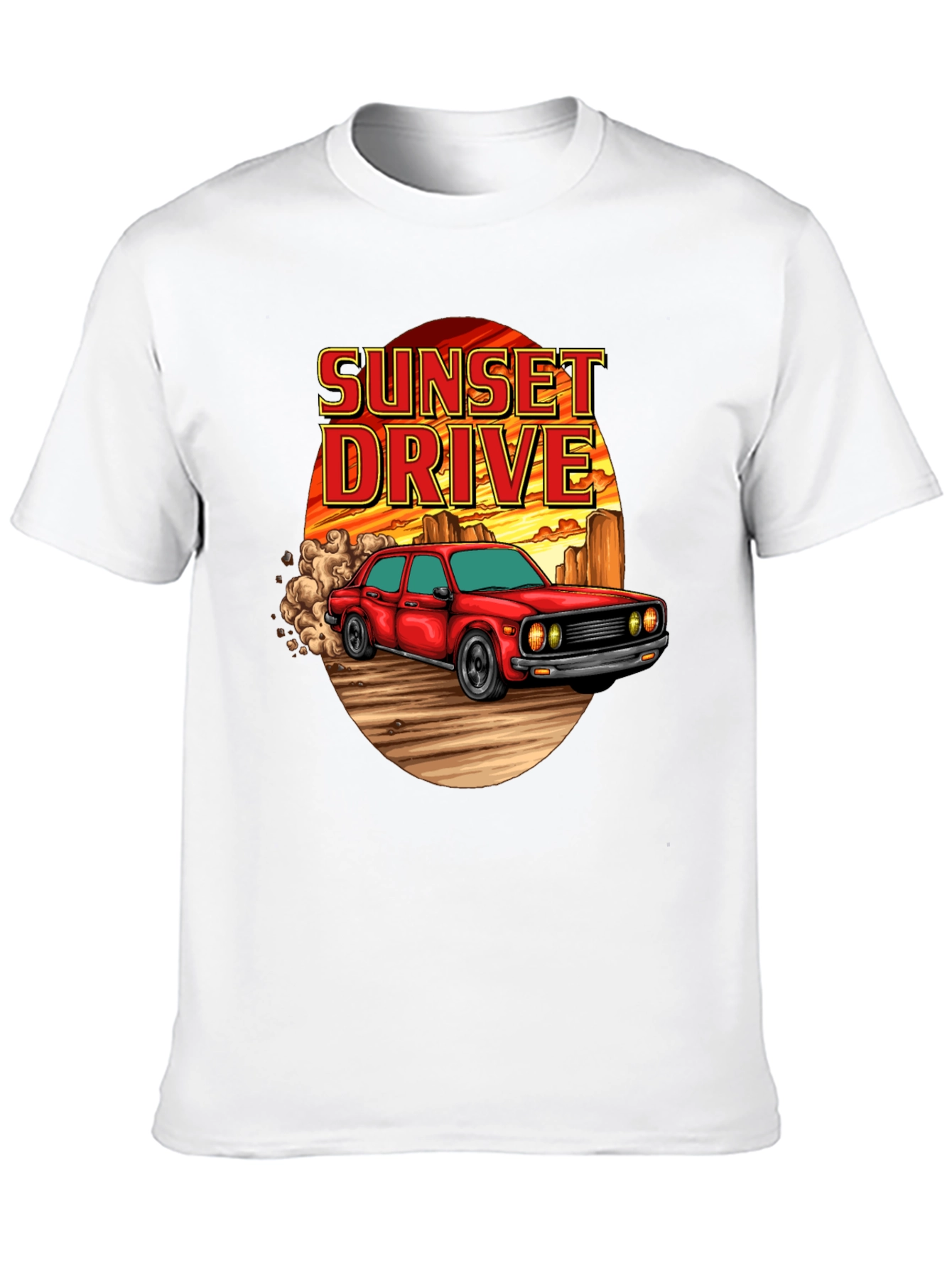 Sunset Drive Graphic T-Shirt - Classic Car Tee