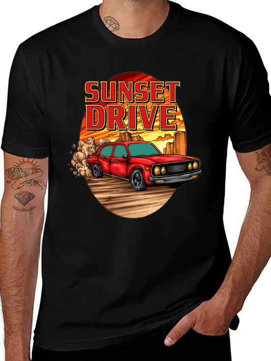 Sunset Drive Graphic T-Shirt - Classic Car Tee