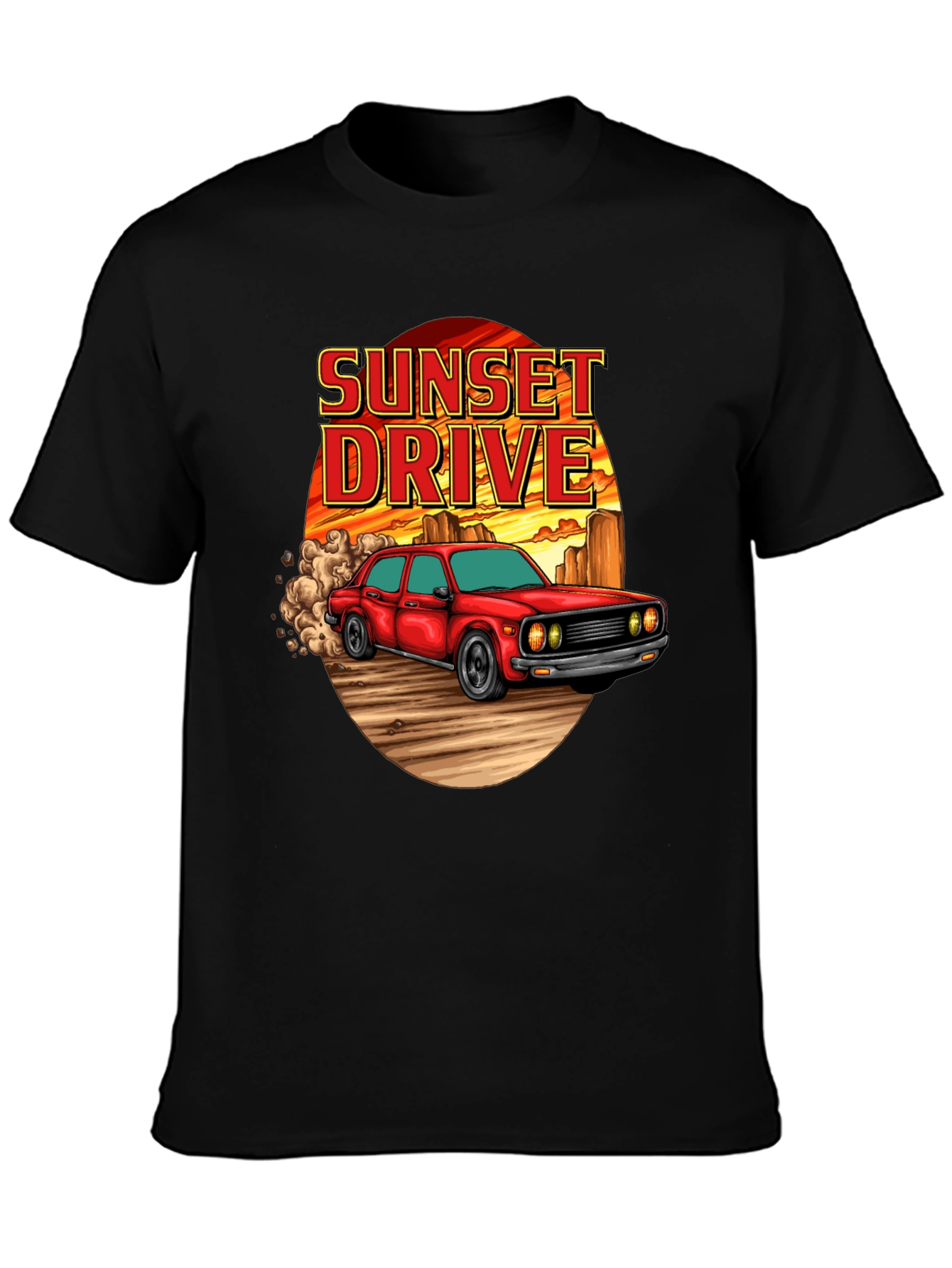 Sunset Drive Graphic T-Shirt - Classic Car Tee