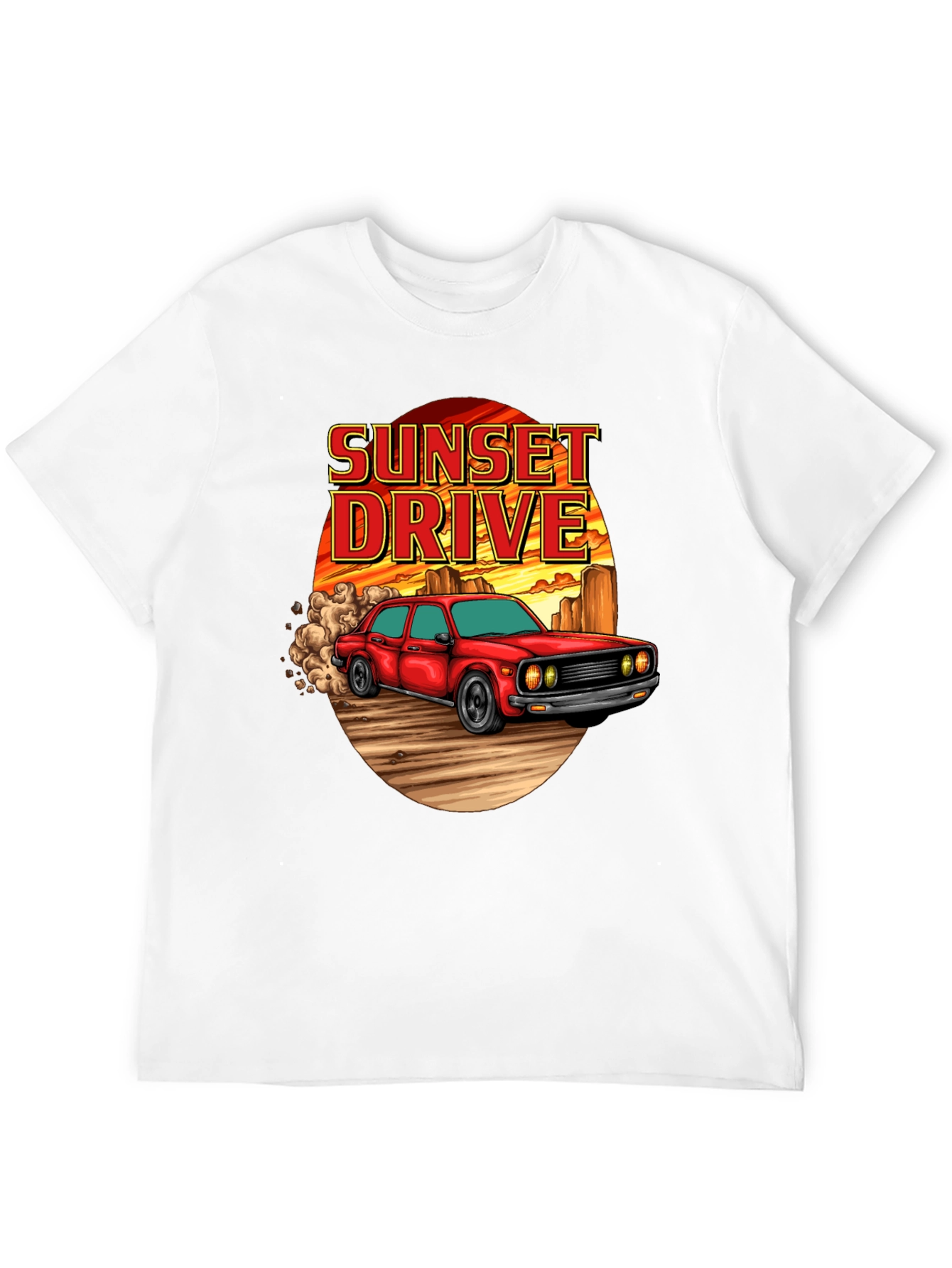 Sunset Drive Graphic T-Shirt - Classic Car Tee