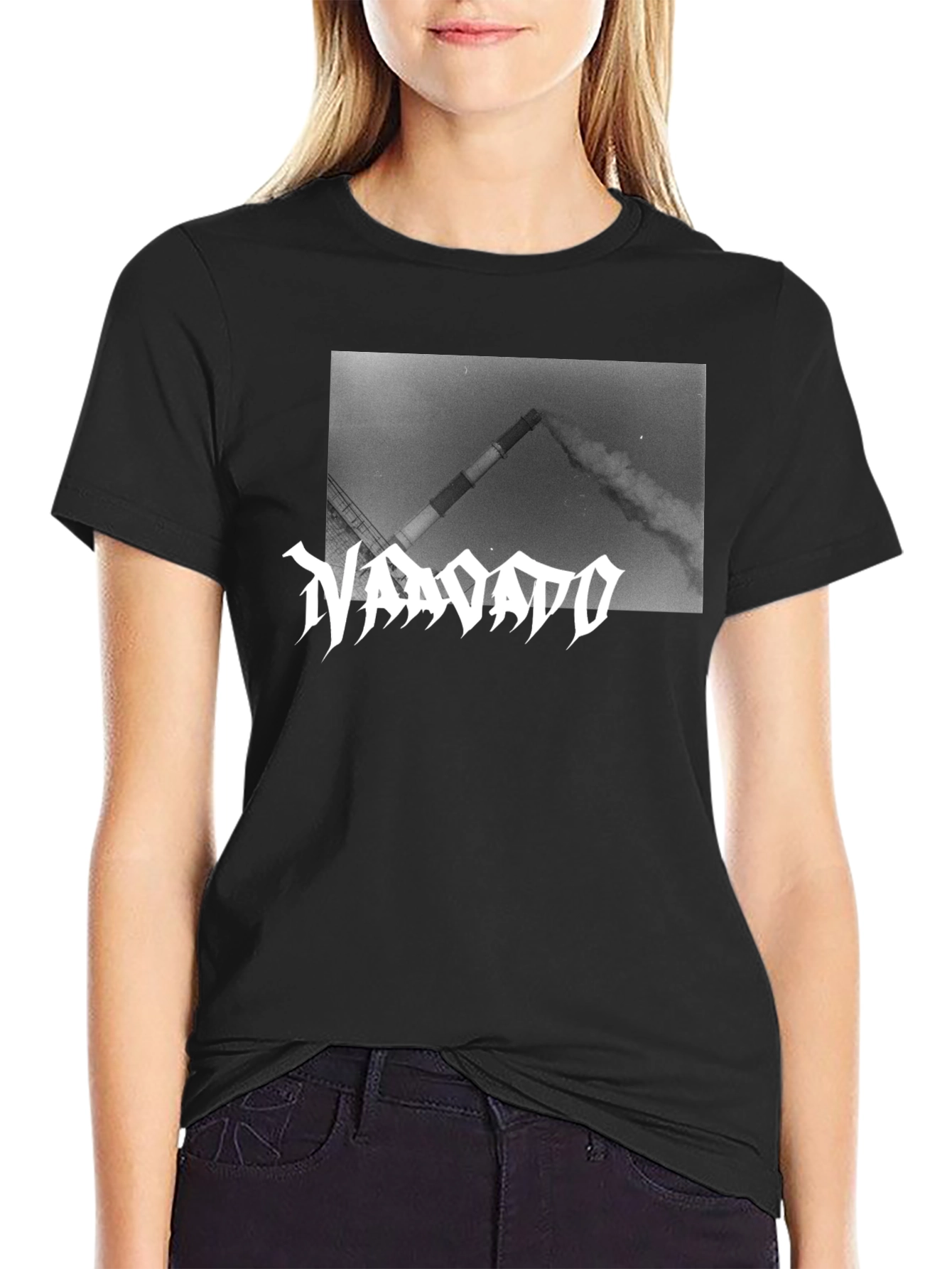 Industrial T-Shirt - Black Cotton Graphic Tee