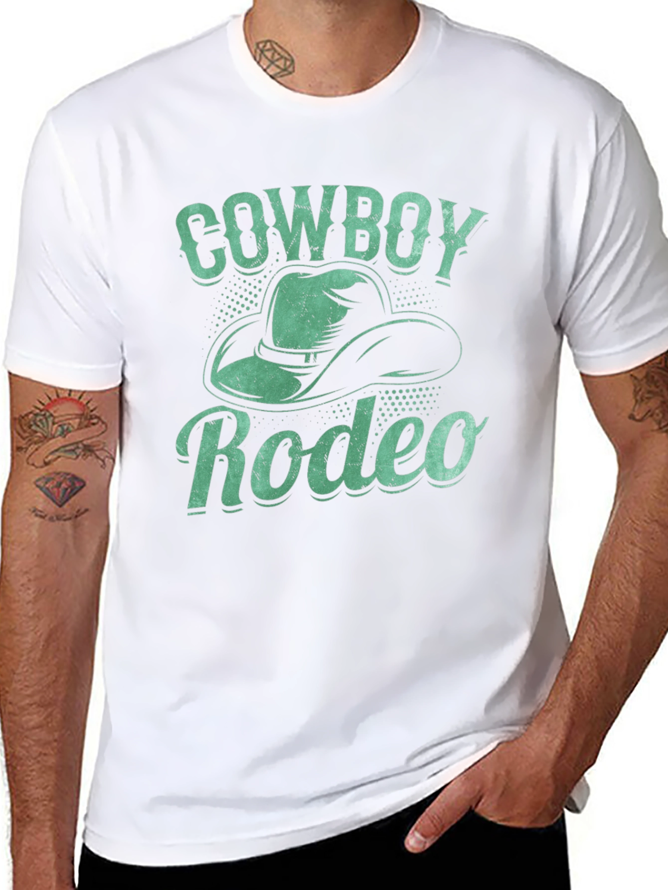 Cowboy Rodeo Graphic Tee - Western Style Black T-Shirt