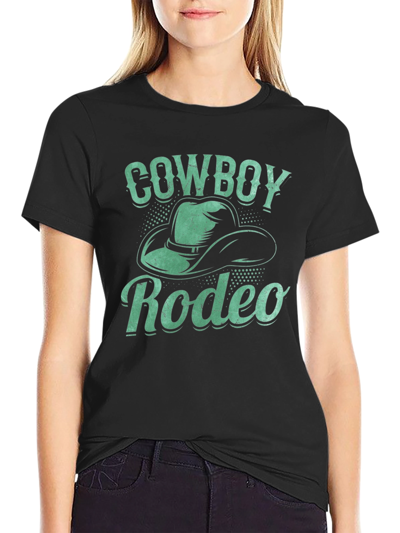 Cowboy Rodeo Graphic Tee - Western Style Black T-Shirt