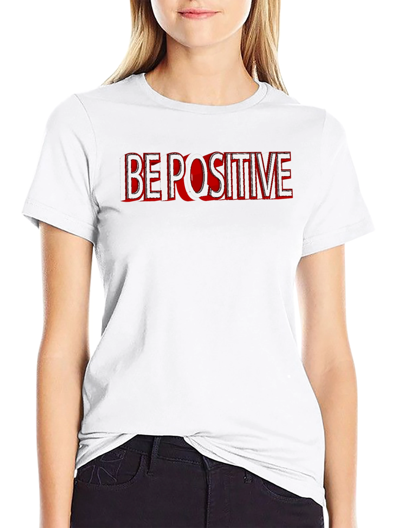 Be Positive Black Graphic Tee