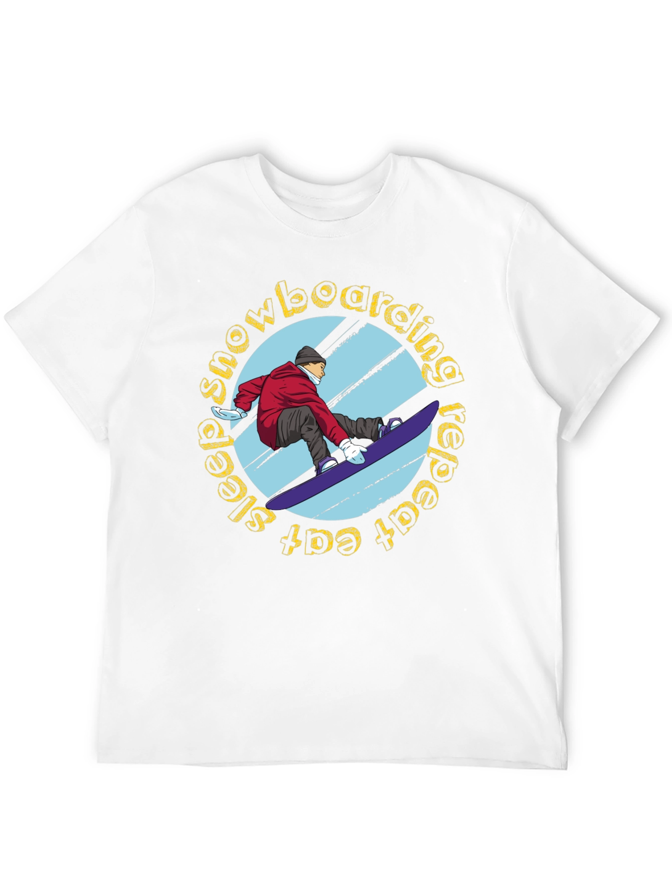 Snowboarding Graphic Tee - Eat Sleep Snowboard Repeat