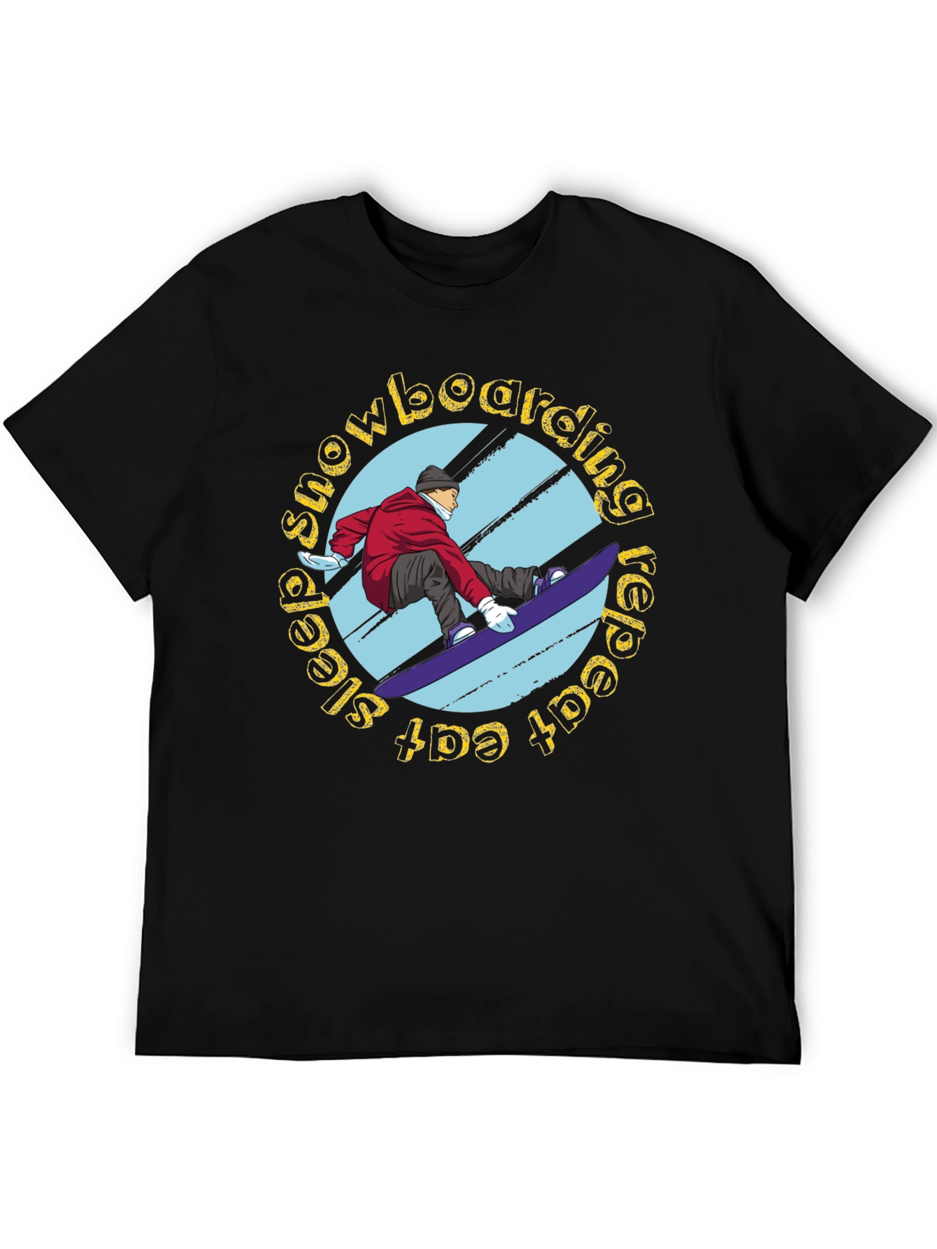 Snowboarding Graphic Tee - Eat Sleep Snowboard Repeat