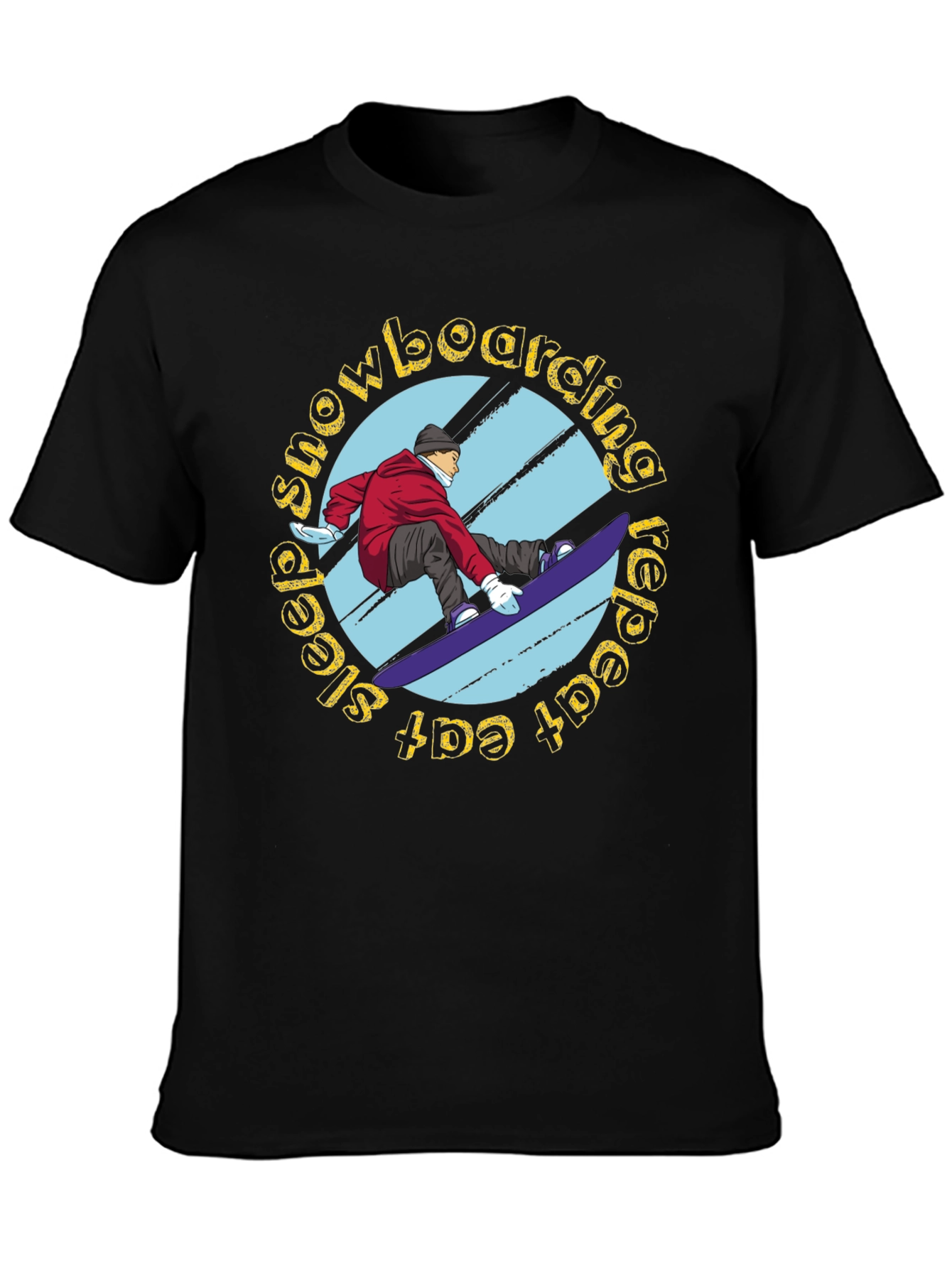 Snowboarding Graphic Tee - Eat Sleep Snowboard Repeat
