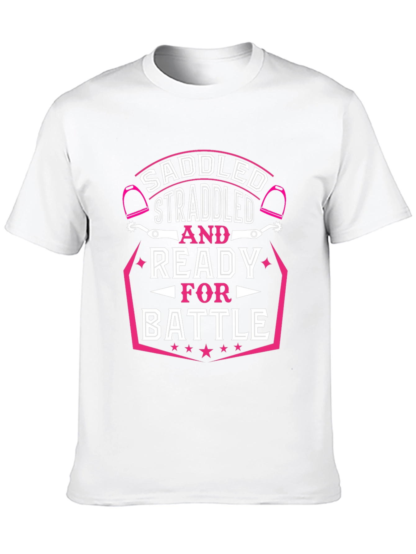 Saddled Straddled Ready for Battle Black T-Shirt