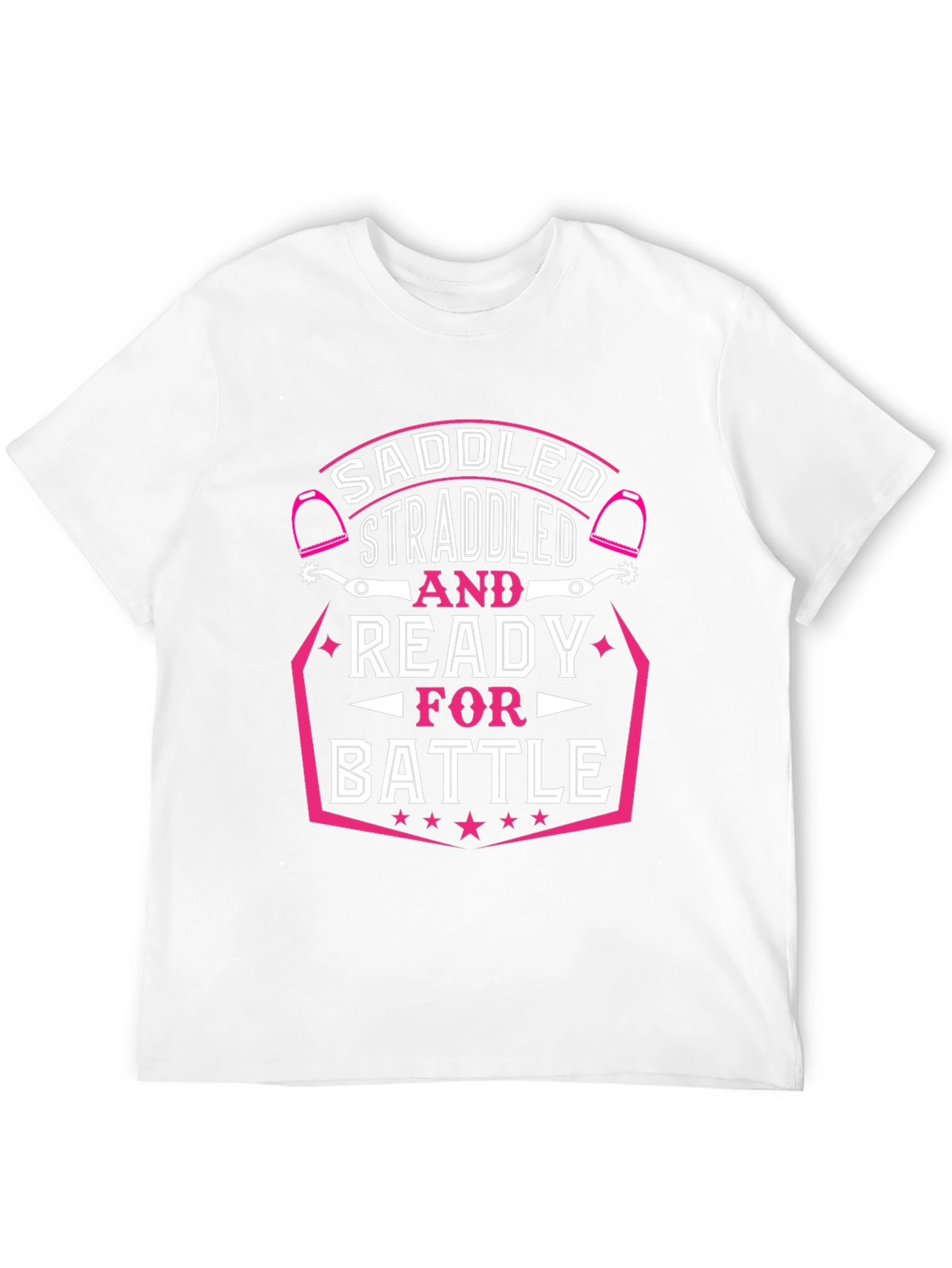 Saddled Straddled Ready for Battle Black T-Shirt