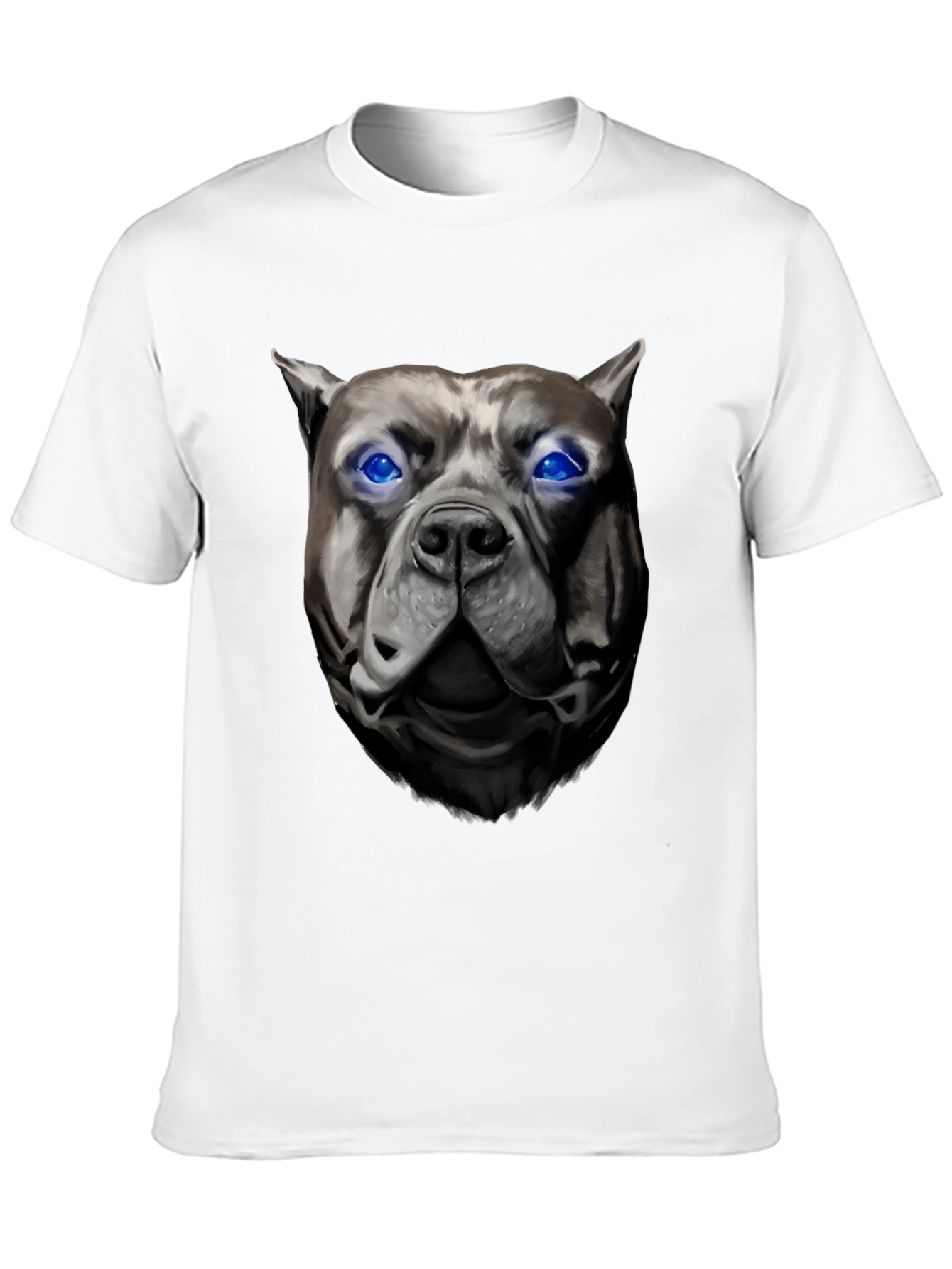 Cool Pitbull Dog Head Black T-Shirt